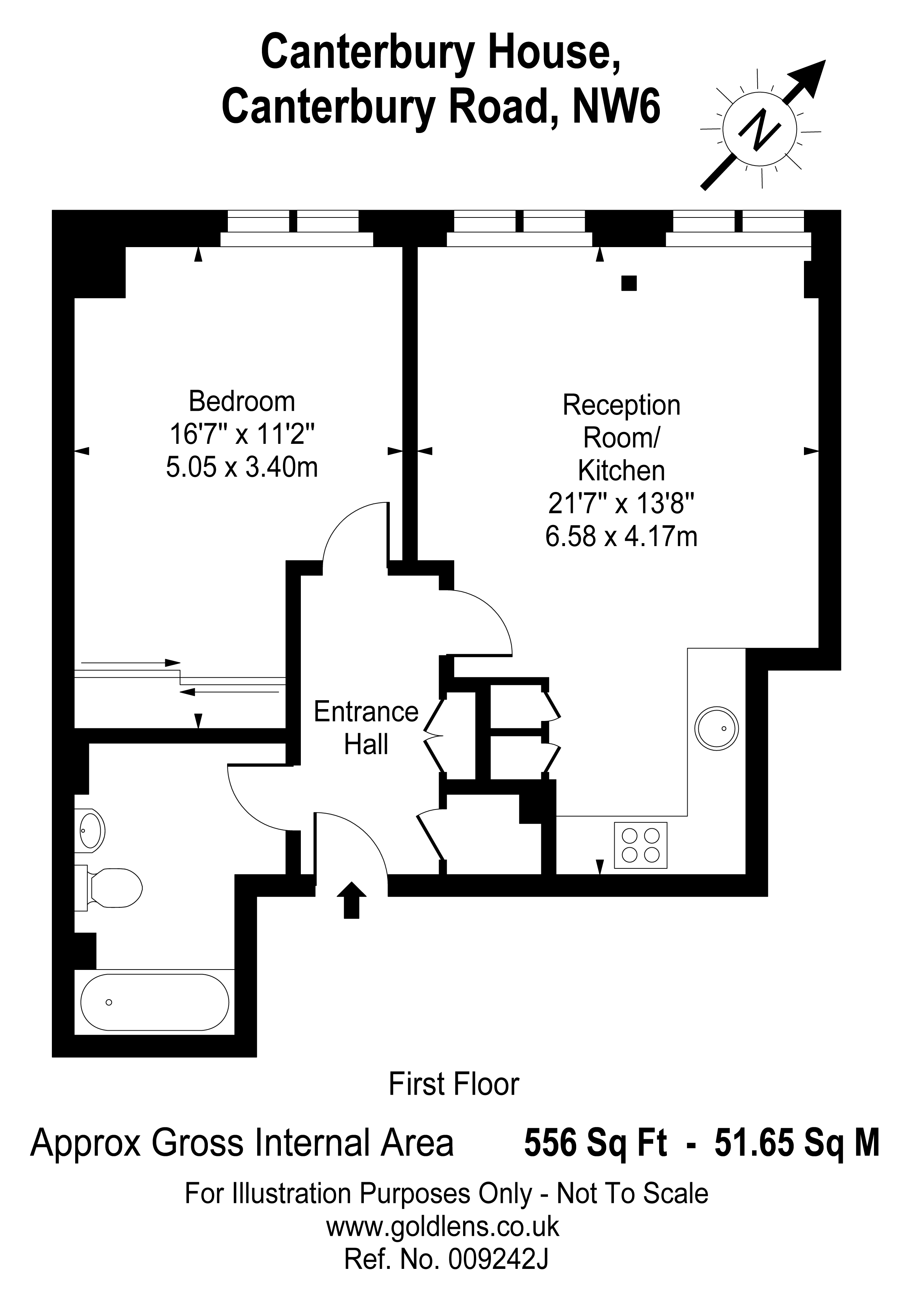 1 Bedrooms Flat to rent in Canterbury House, Canterbury Road, London NW6