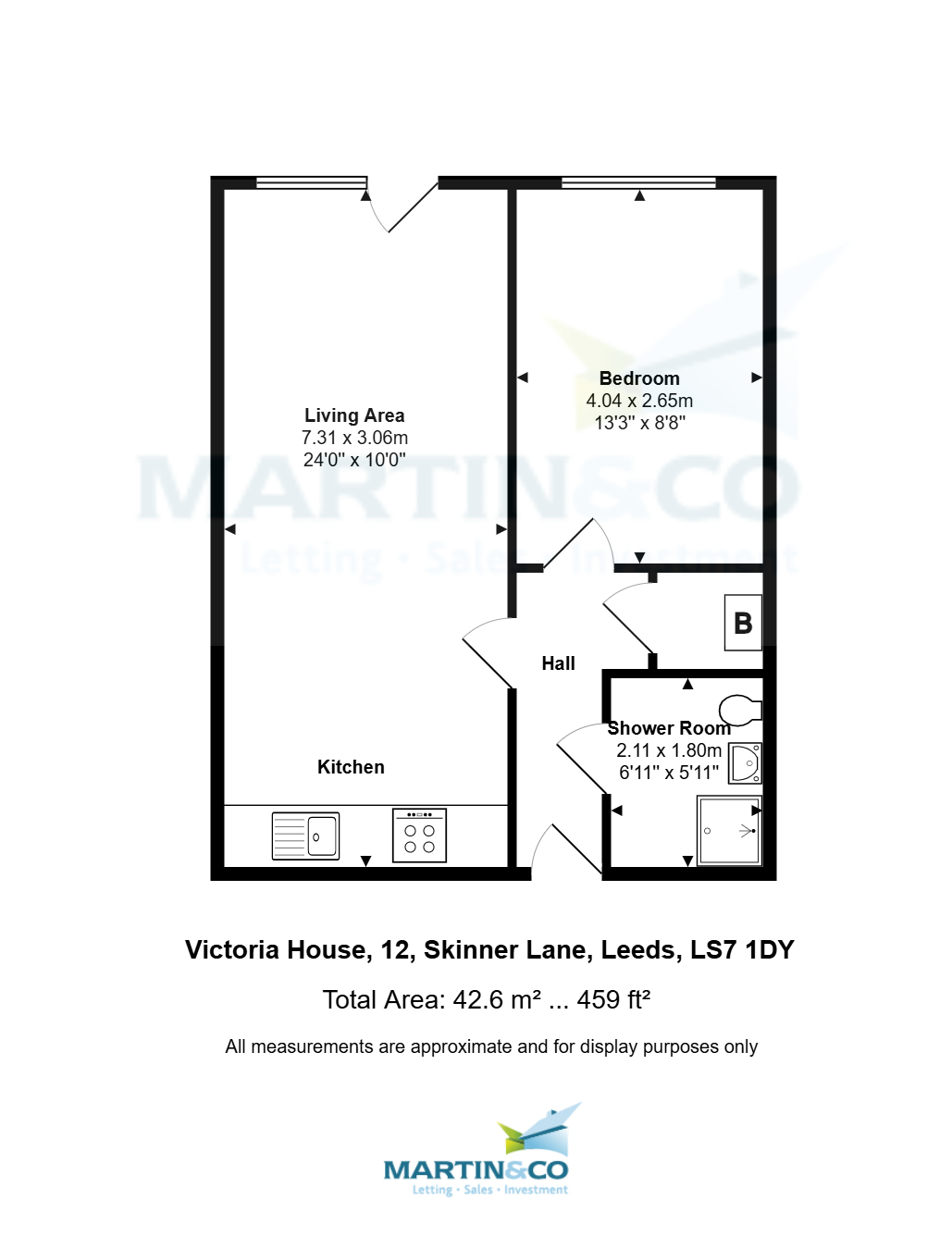 708, Victoria House, Leeds floorplan