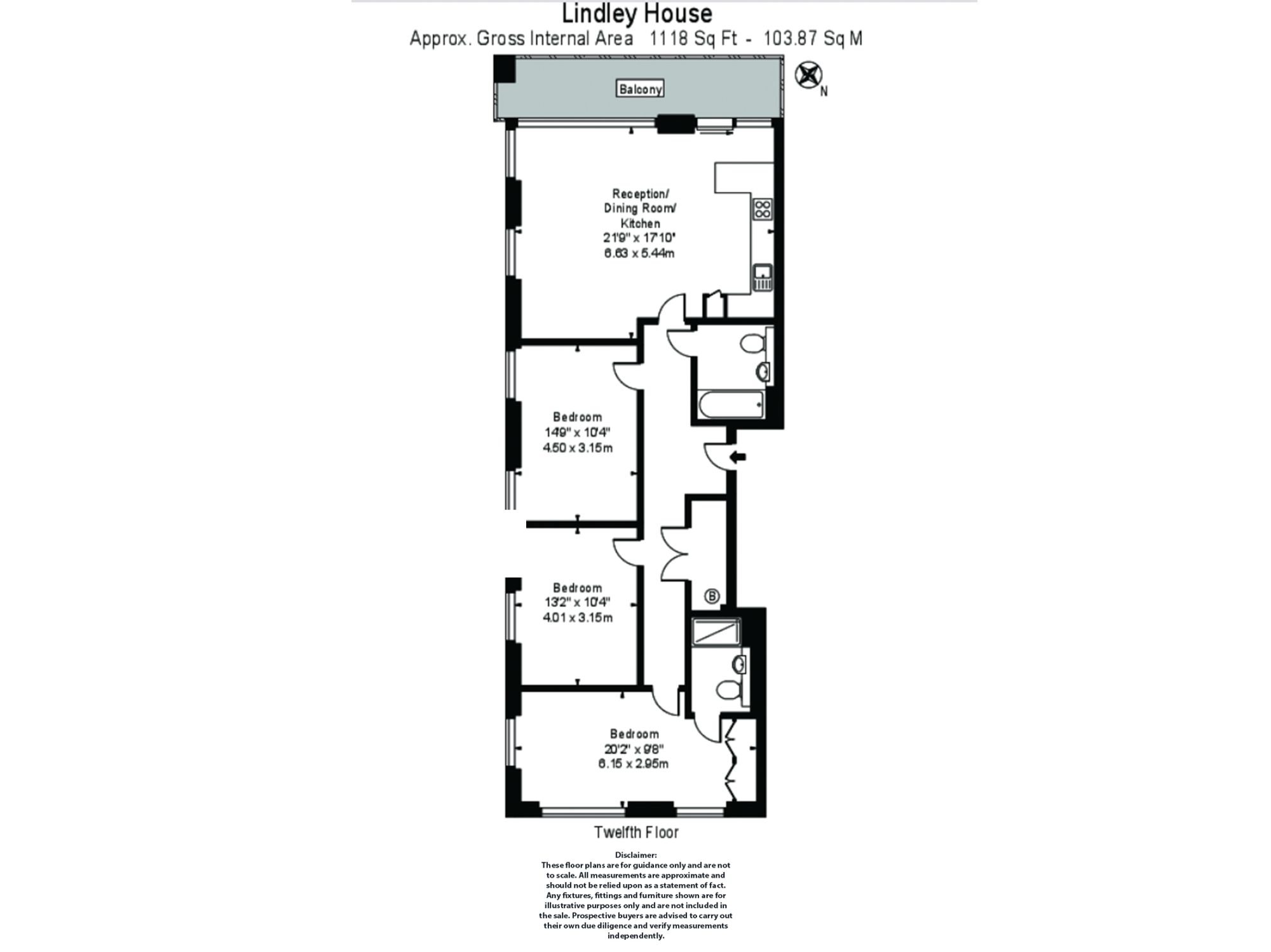 Flat 65, Lindley House, London floorplan