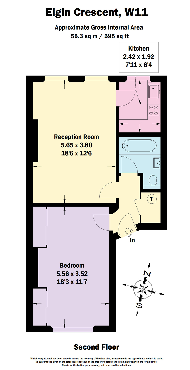 Second Floor Flat, 23, Elgin Crescent, London floorplan