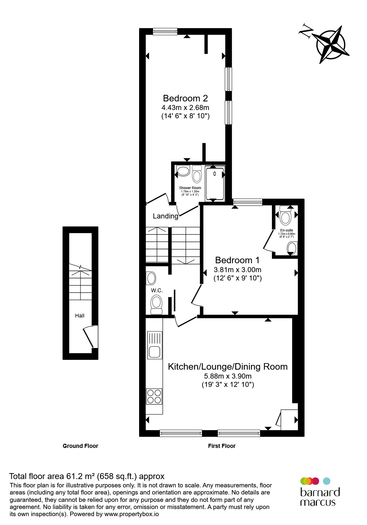 Flat E, 32, Bellevue Road, London floorplan