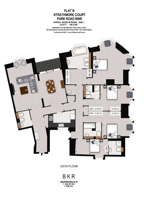 Penthouse B,, Strathmore Court, London floorplan