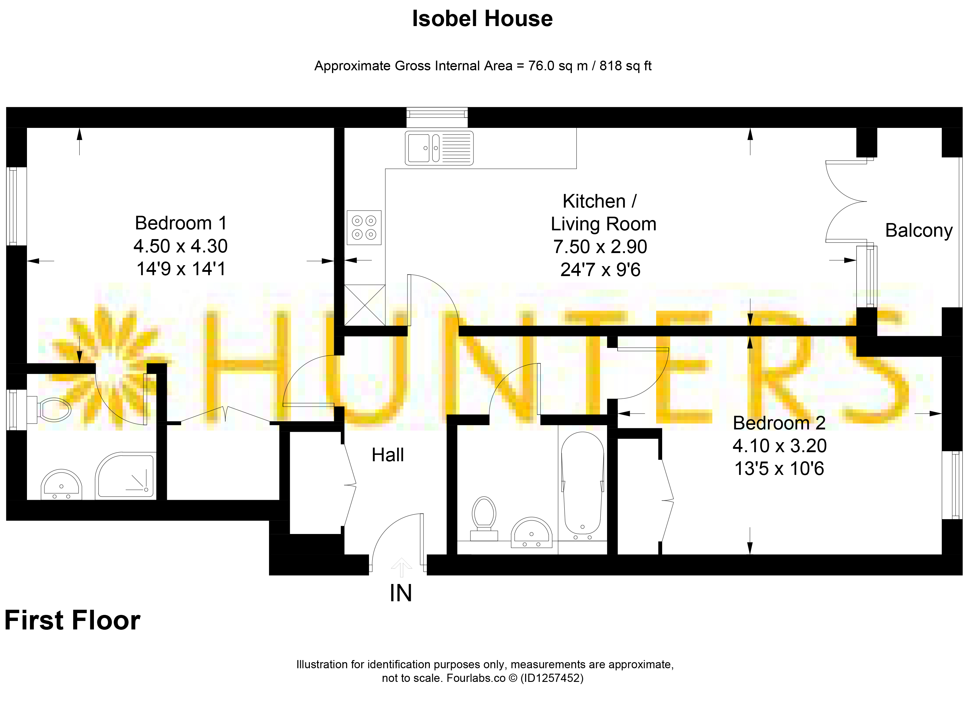 Flat 4, Isabelle House, 70, Victoria Road, West Sussex floorplan