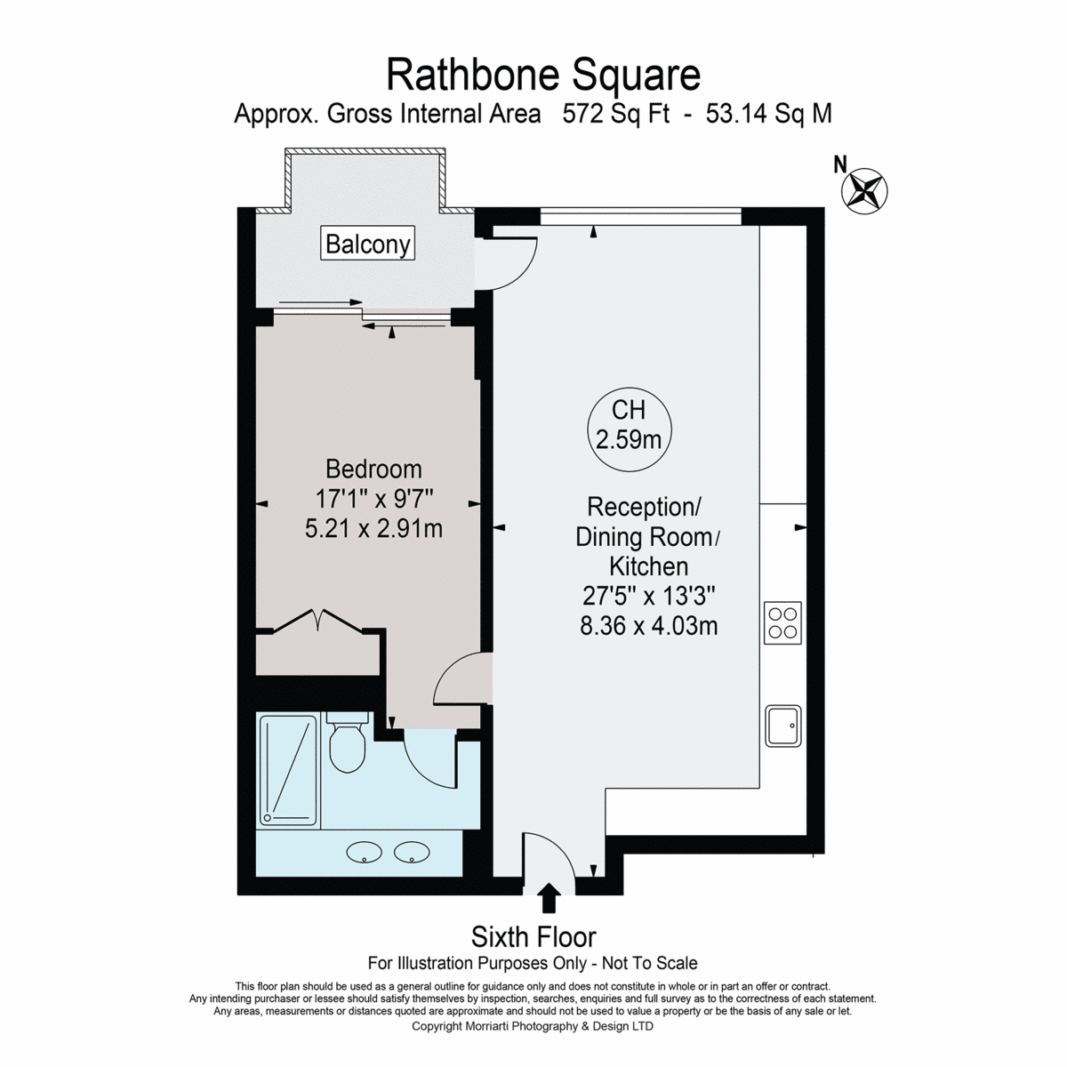 Flat 603 Rathbone Square, 37, Rathbone Place, London floorplan