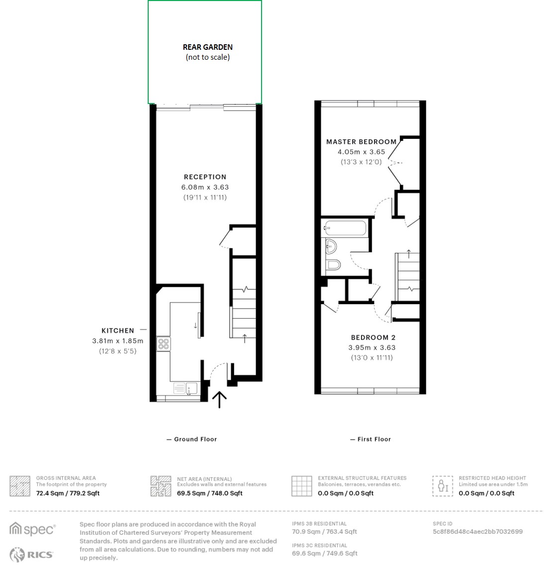 2 Bedrooms Terraced house for sale in Alpine Close, Park Hill, East Croydon CR0