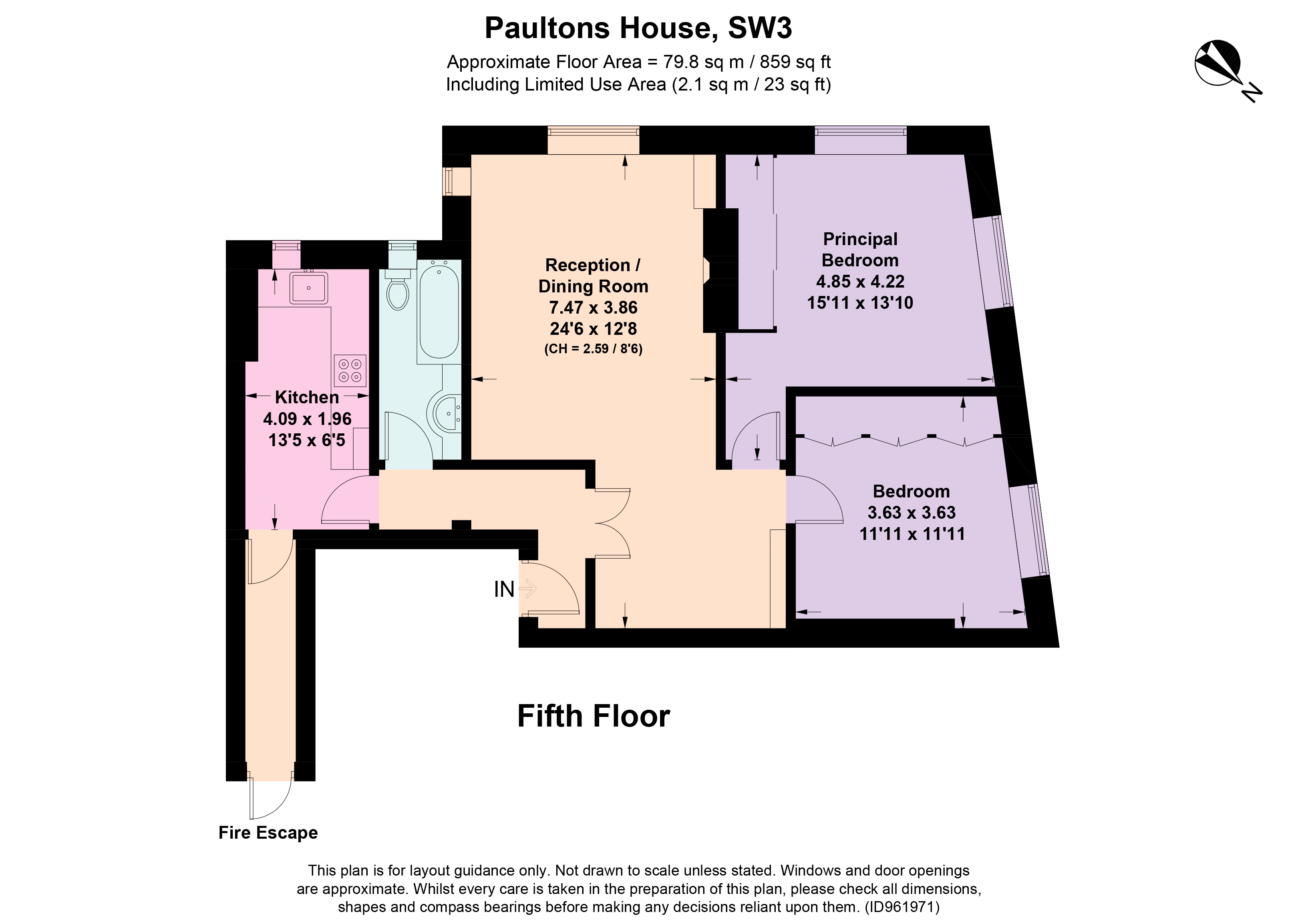 Paultons Square, Chelsea, London SW3, 2 bedroom flat for sale