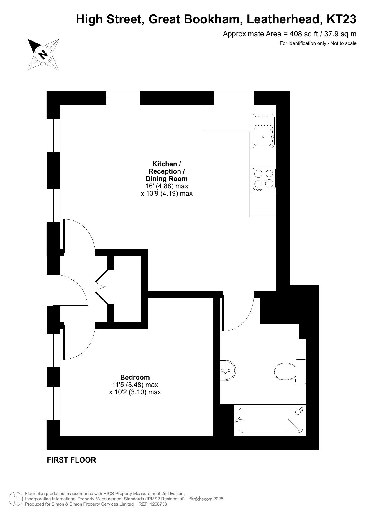 Flat 6, Rayleigh House, 32, High Street, Great Bookham floorplan