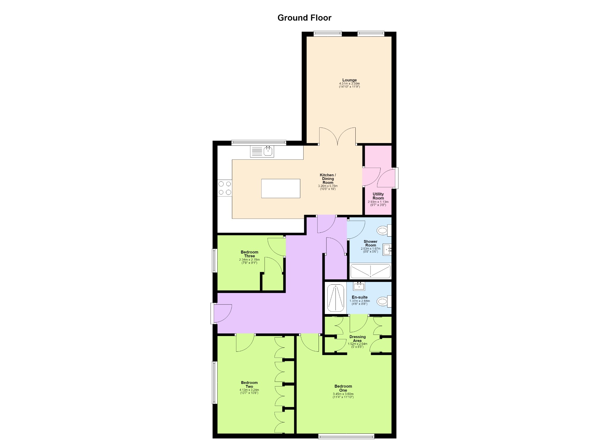 7 Kingston Close, Long Buckby, Northamptonshire floorplan