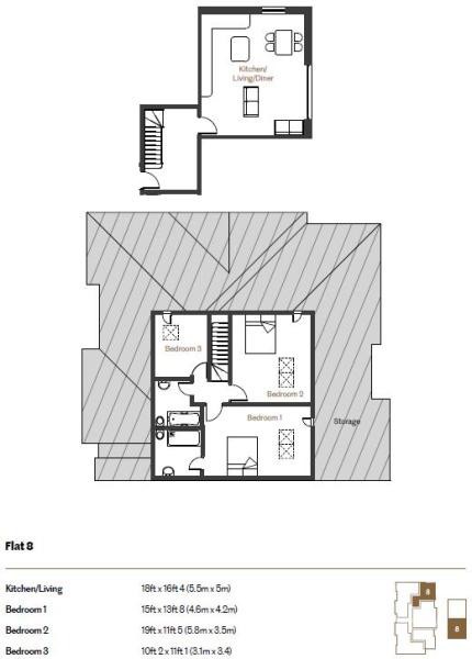 3 Bedrooms Flat for sale in Orchard Way, Croydon, Surrey CR0