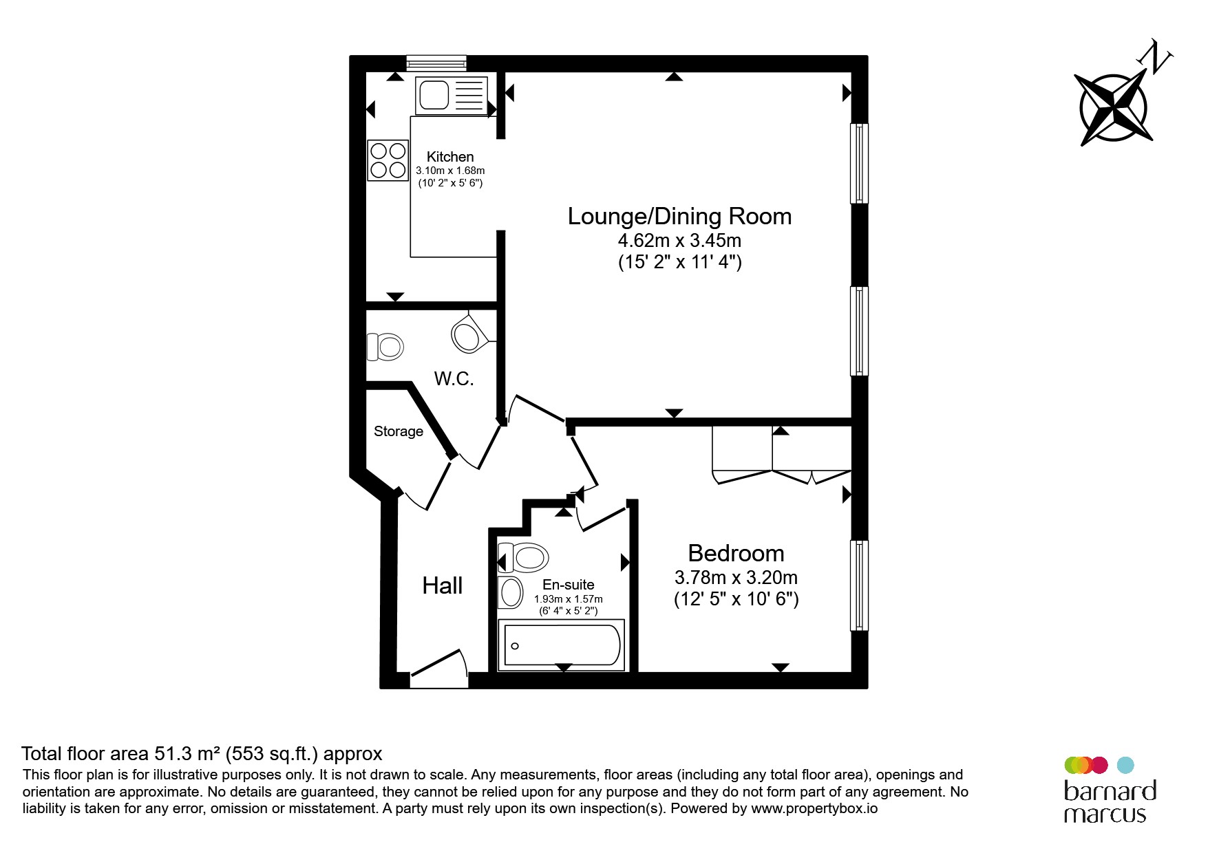 Flat 36, Townfield Court, 32, Horsham Road, Dorking floorplan