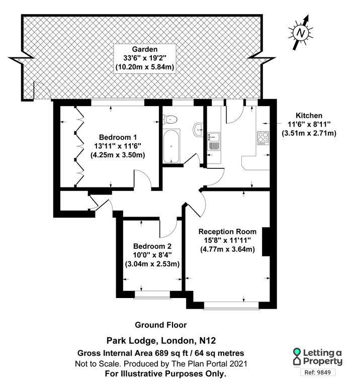 Flat 6, Park Lodge, Friern Park, London floorplan
