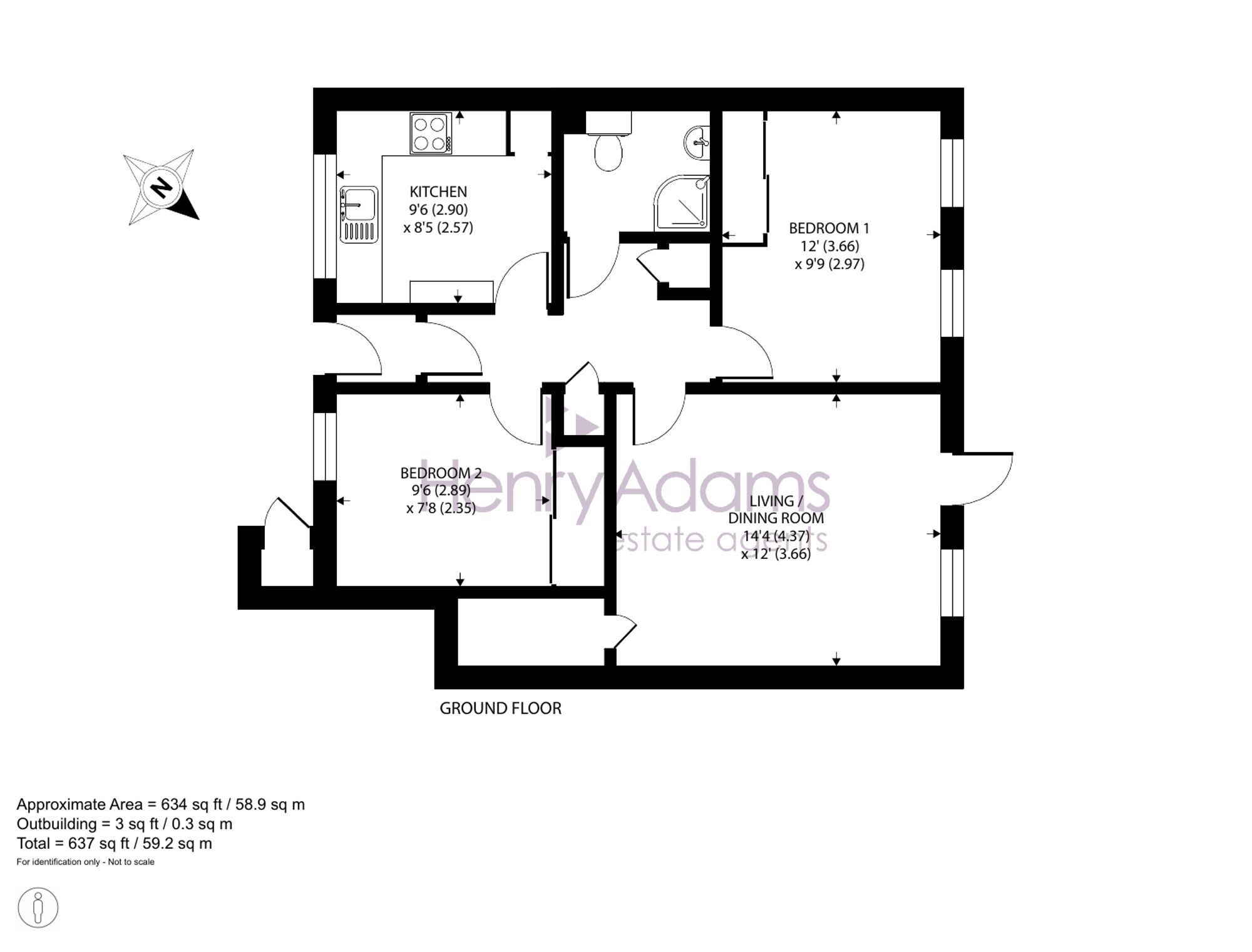 Flat 28, Seaview Court Clayton Road, Chichester floorplan