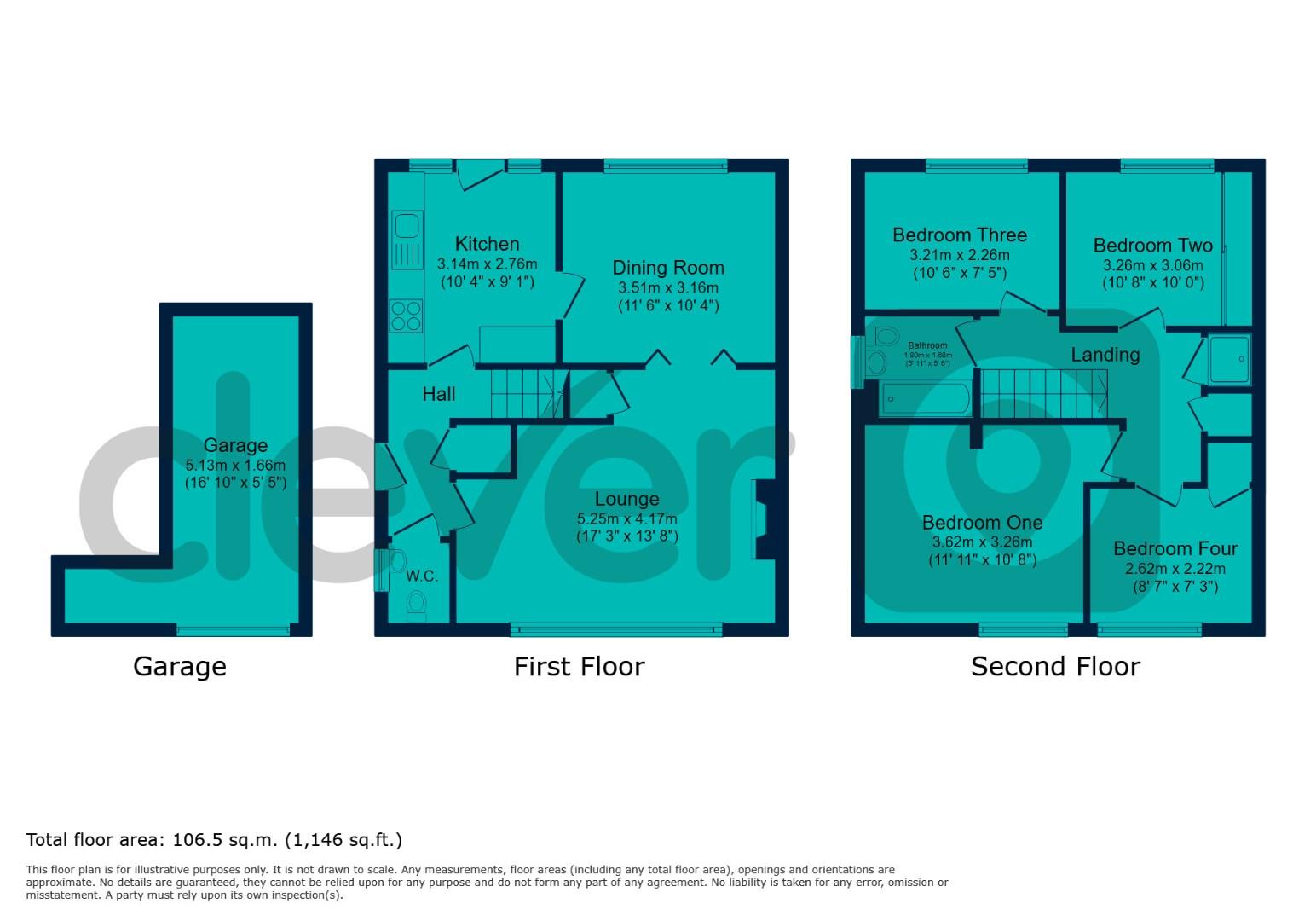 28, Huxham Close, Plymouth floorplan