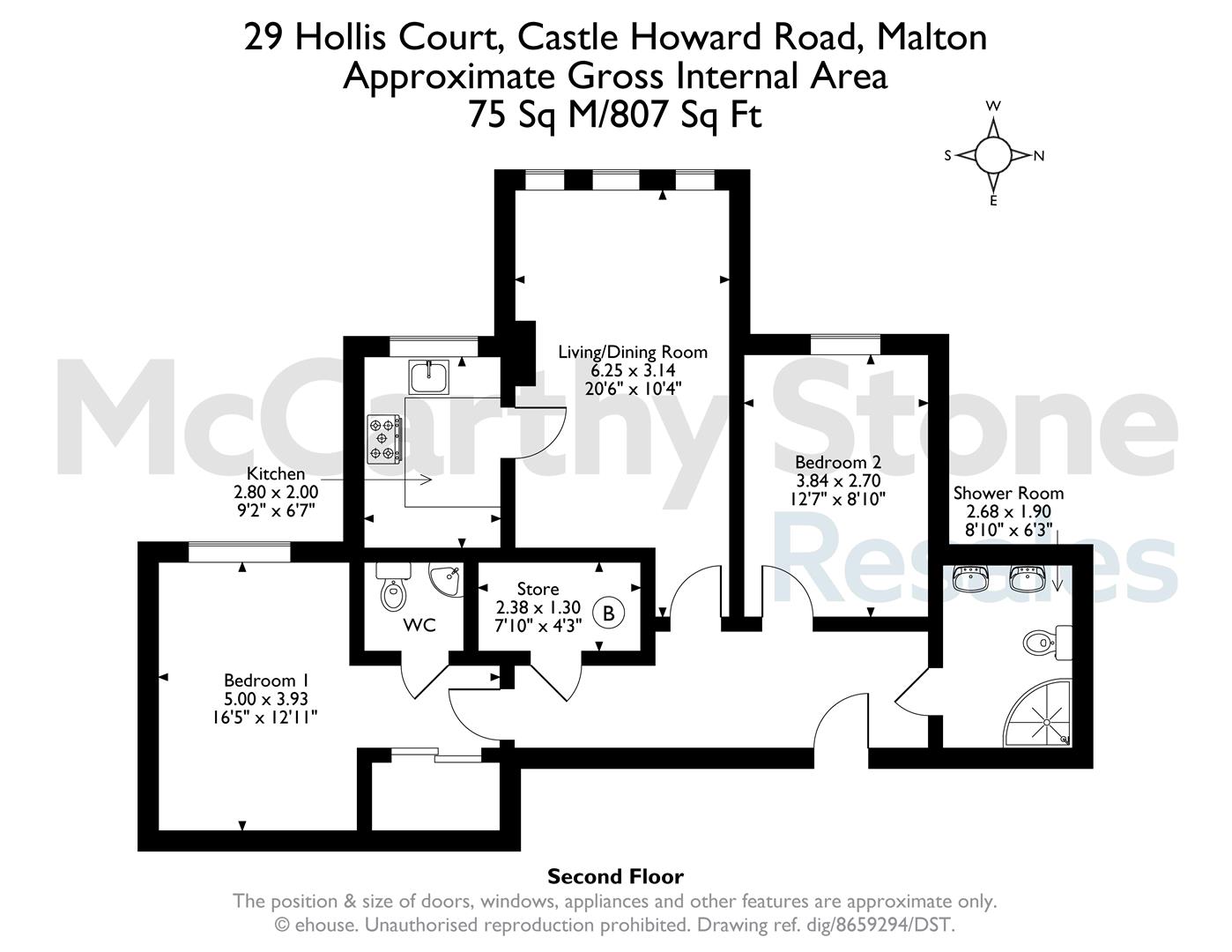 29 Hollis Court, Castle Howard Road, Malton floorplan