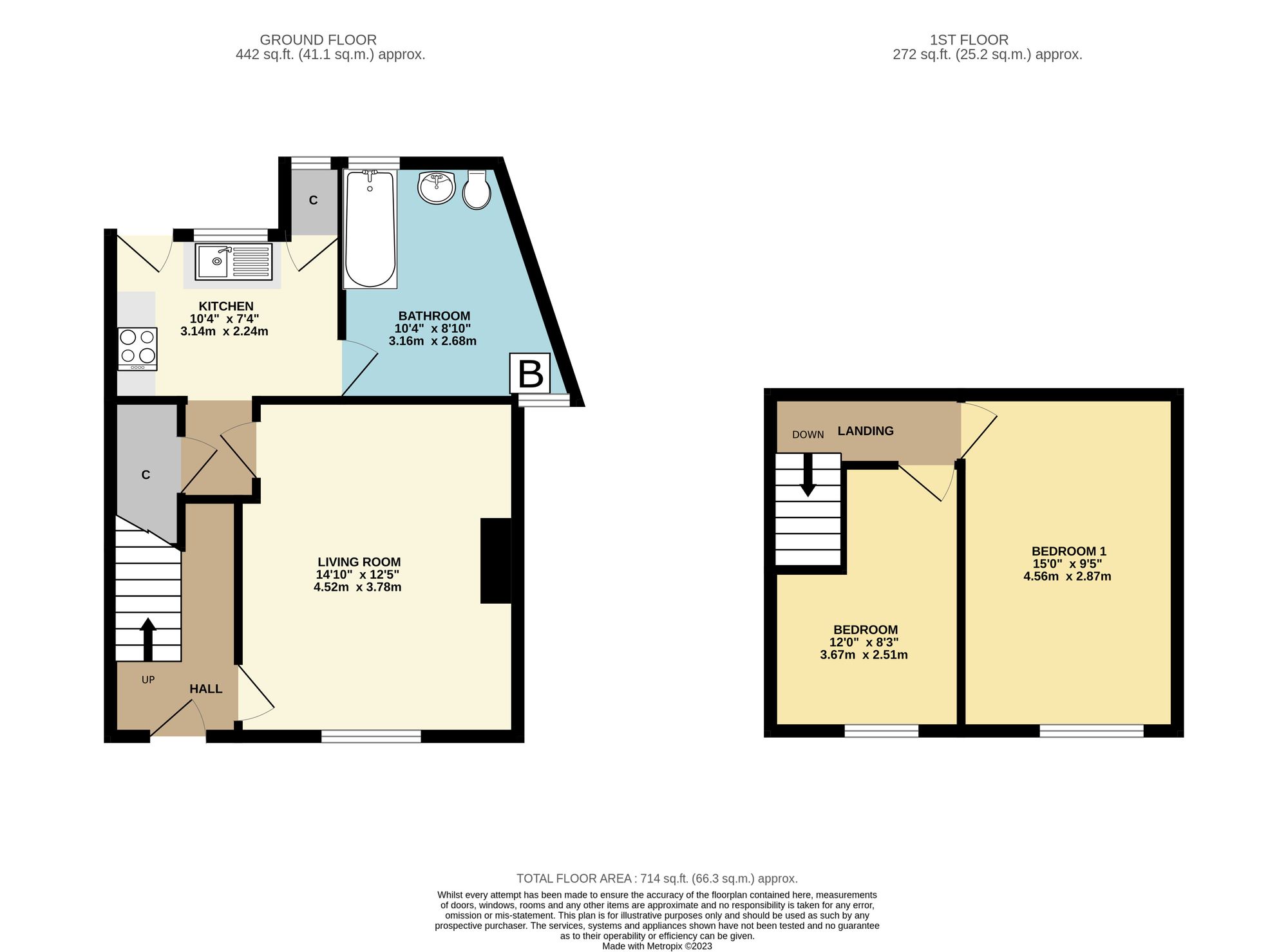 1 Church Row Bishops Hull Hill, Taunton floorplan