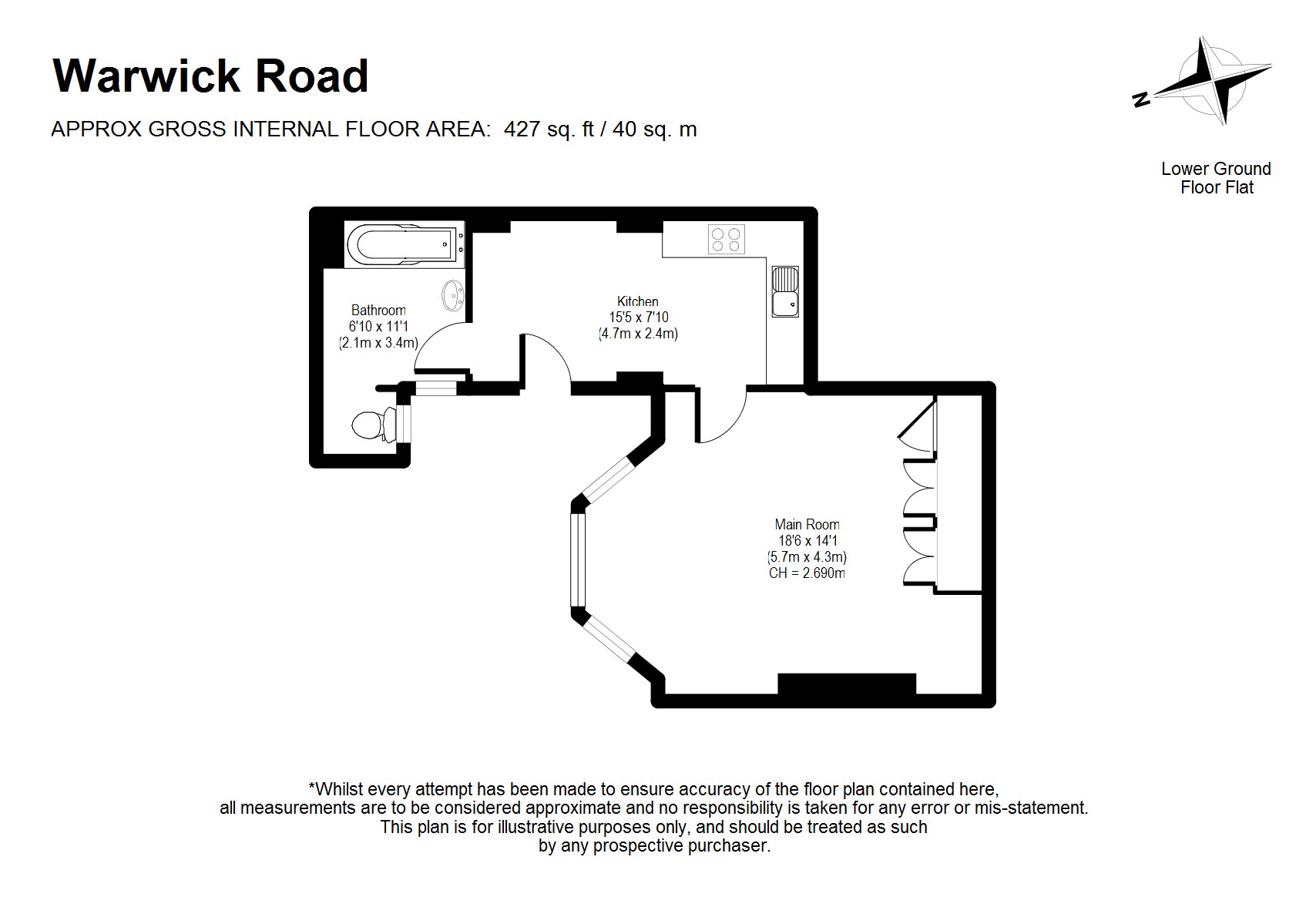 0 Bedrooms Studio to rent in Warwick Road, Earls Court SW5