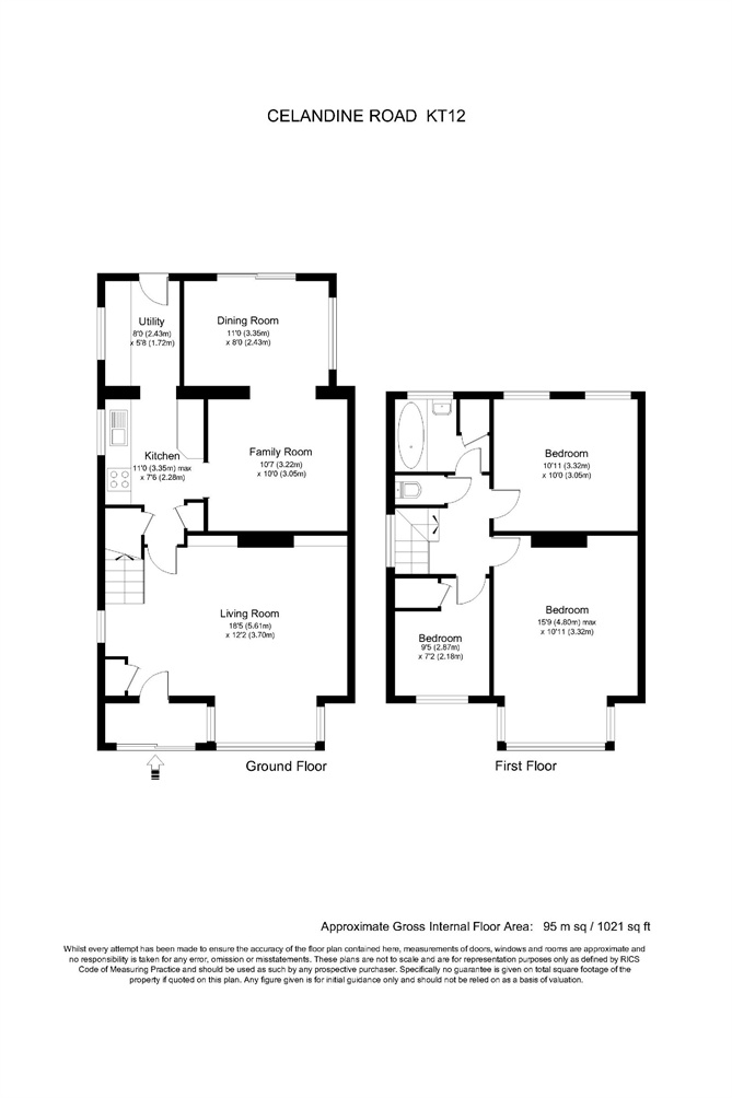 3 Bedrooms Semi-detached house for sale in Celandine Road, Hersham, Surrey KT12