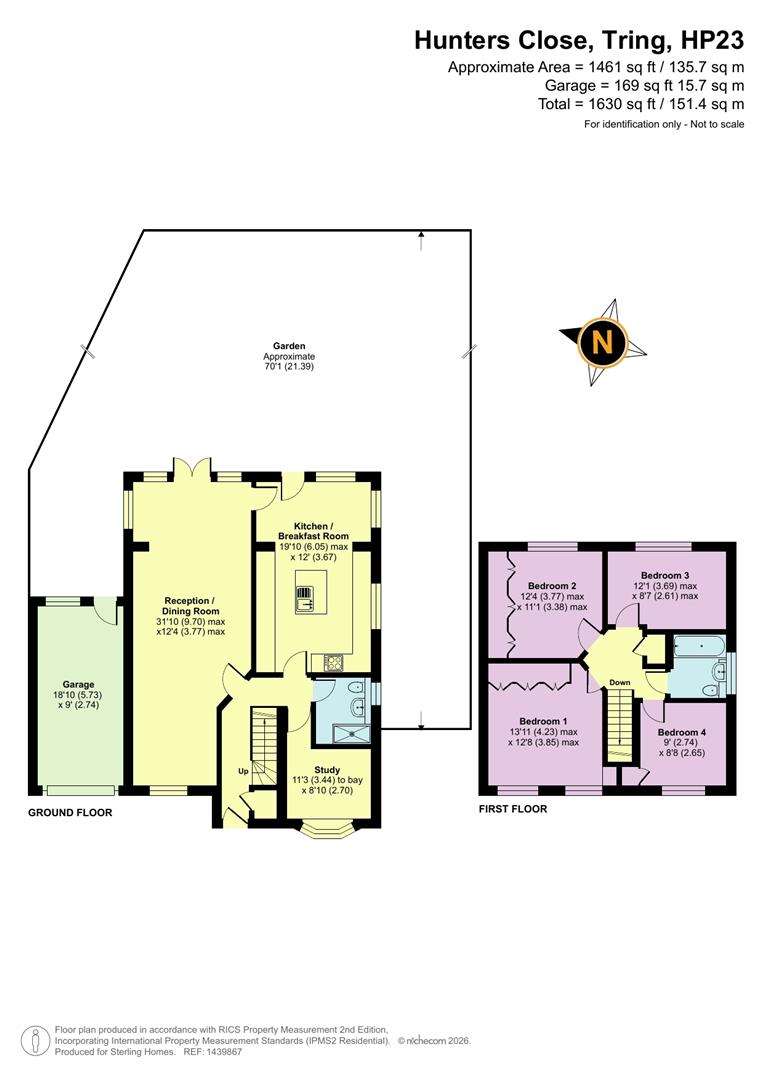 1, Hunters Close, Tring floorplan