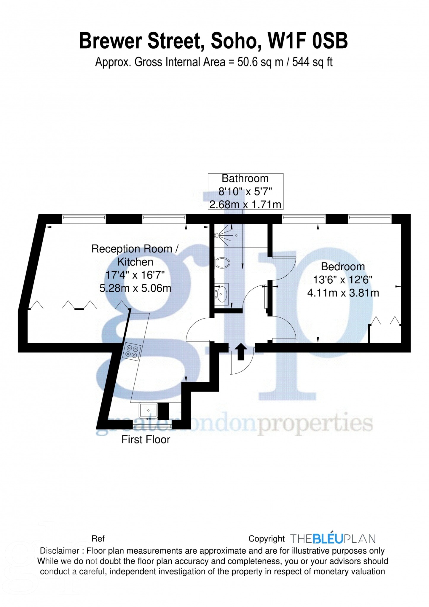 6A  Flat 3, Brewer Street, London floorplan