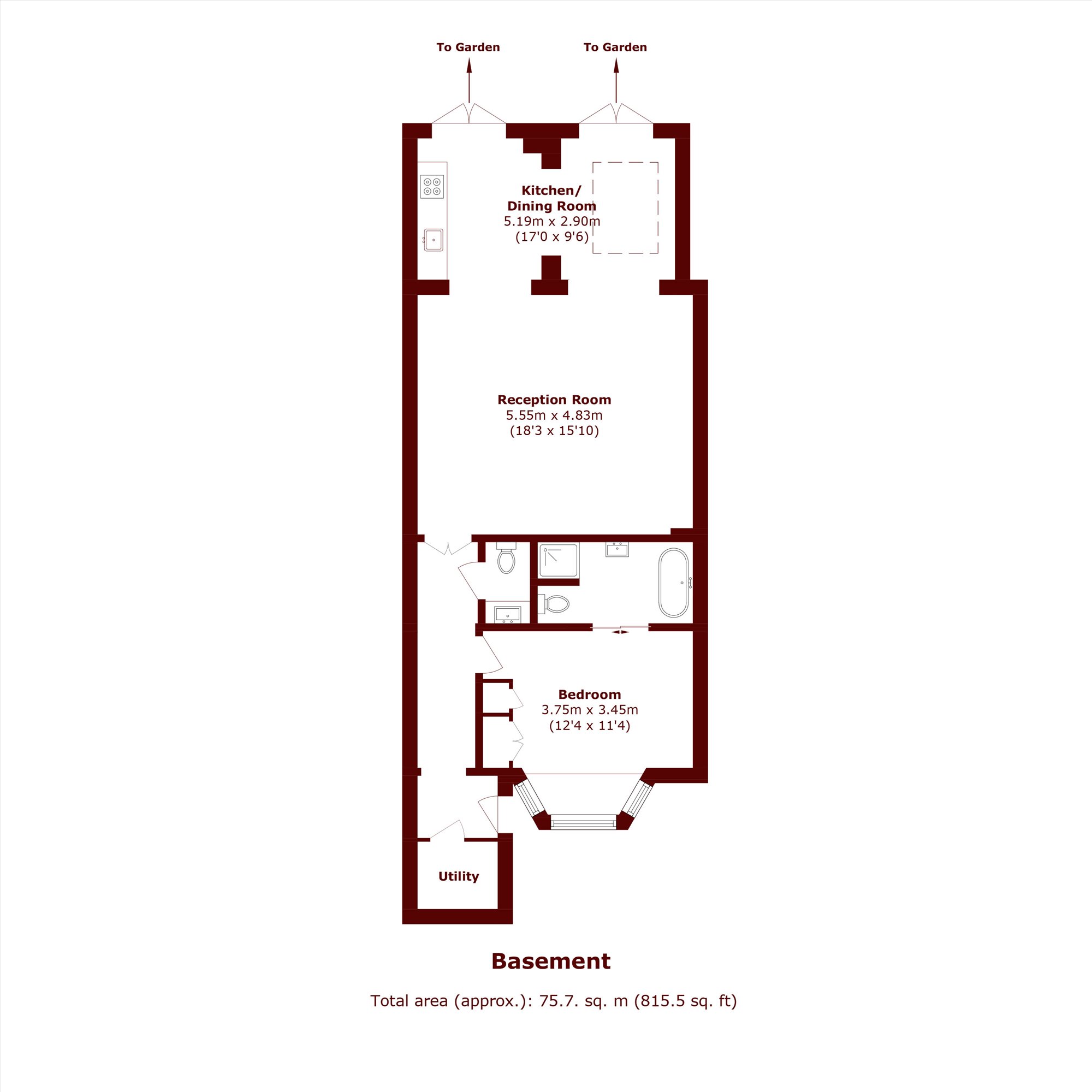 Basement, 240, Westbourne Park Road, London floorplan