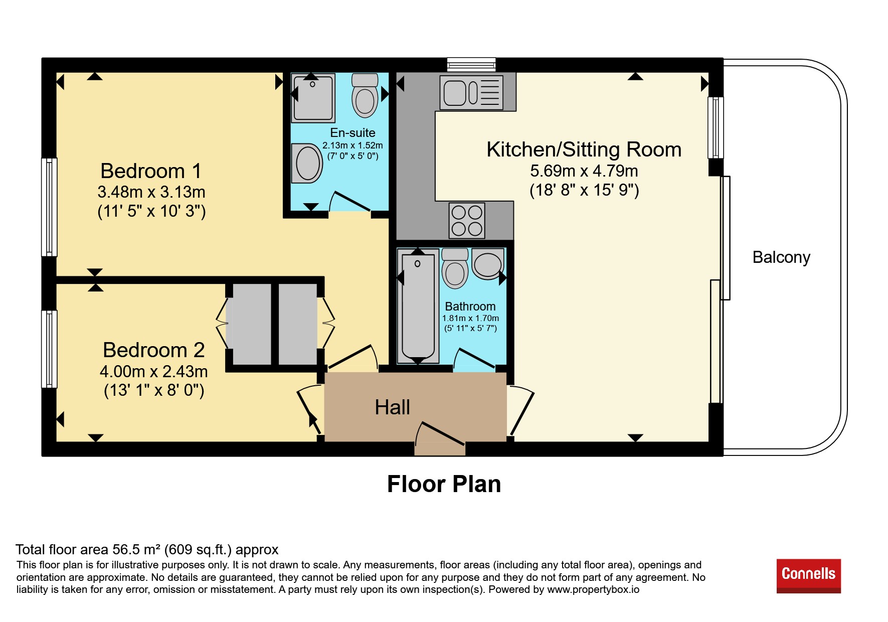 Flat 6, Kingfisher Court, 6, Goldcroft Avenue, Weymouth floorplan