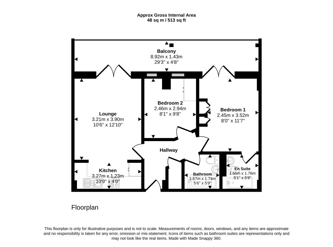 Flat 304 Platinum House, Lyon Road, Harrow, Middlesex, HA1 2EX floorplan