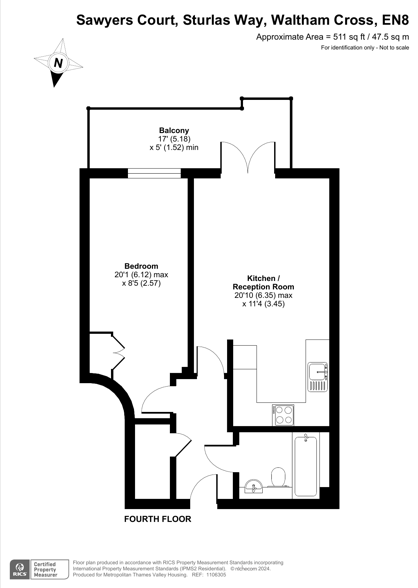 MTVH,, 36 Sawyers Court, Waltham Cross floorplan