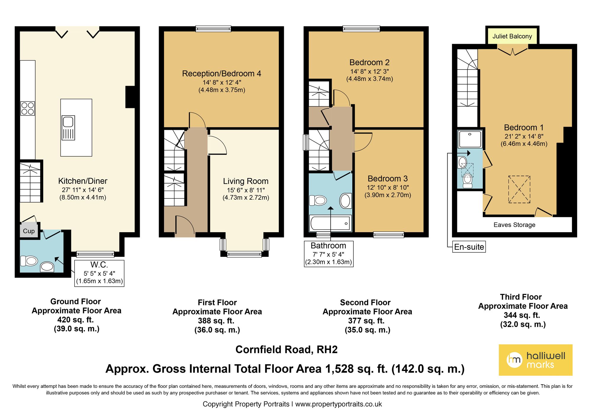 34 Cornfield Road, Reigate floorplan