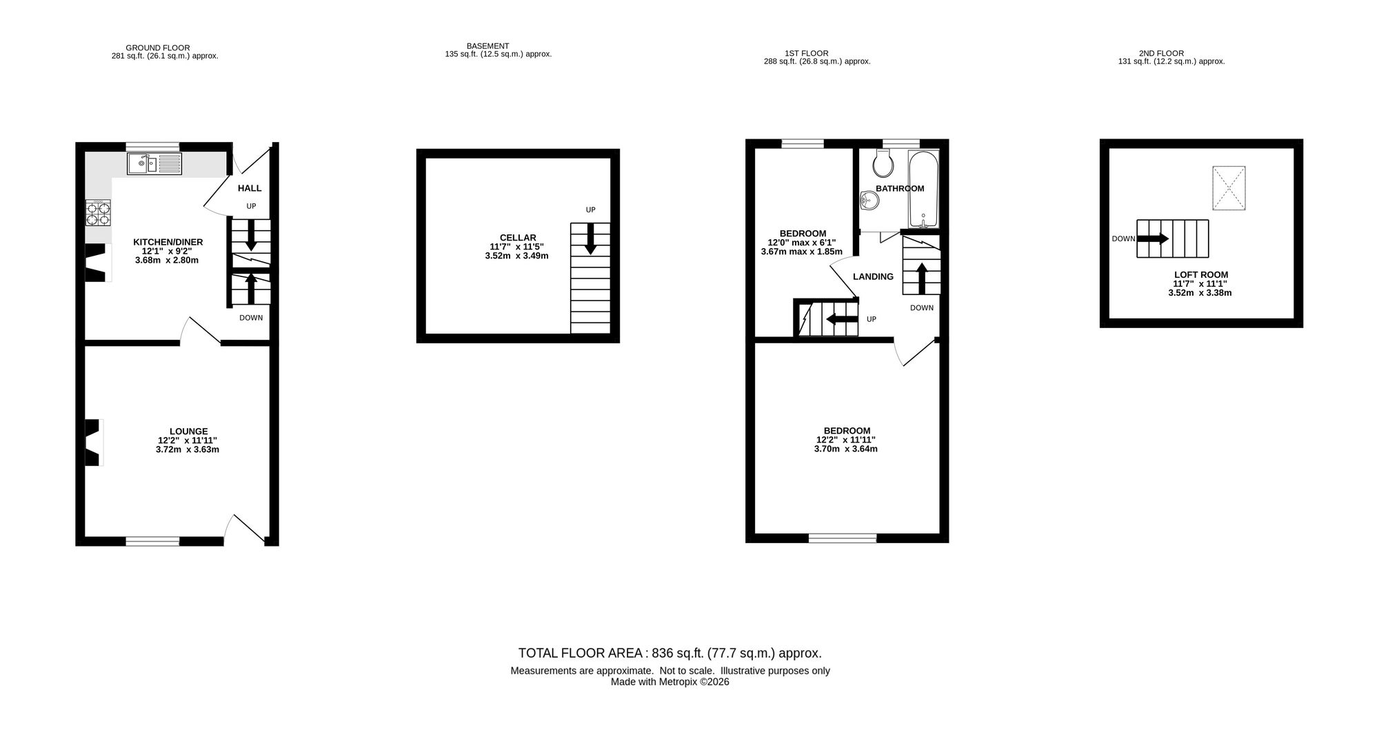 3 Cote Lane, High Peak floorplan