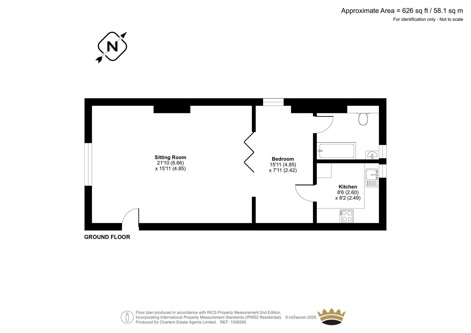 Flat 8, Bramley House,, Crescent Road, Hampshire floorplan