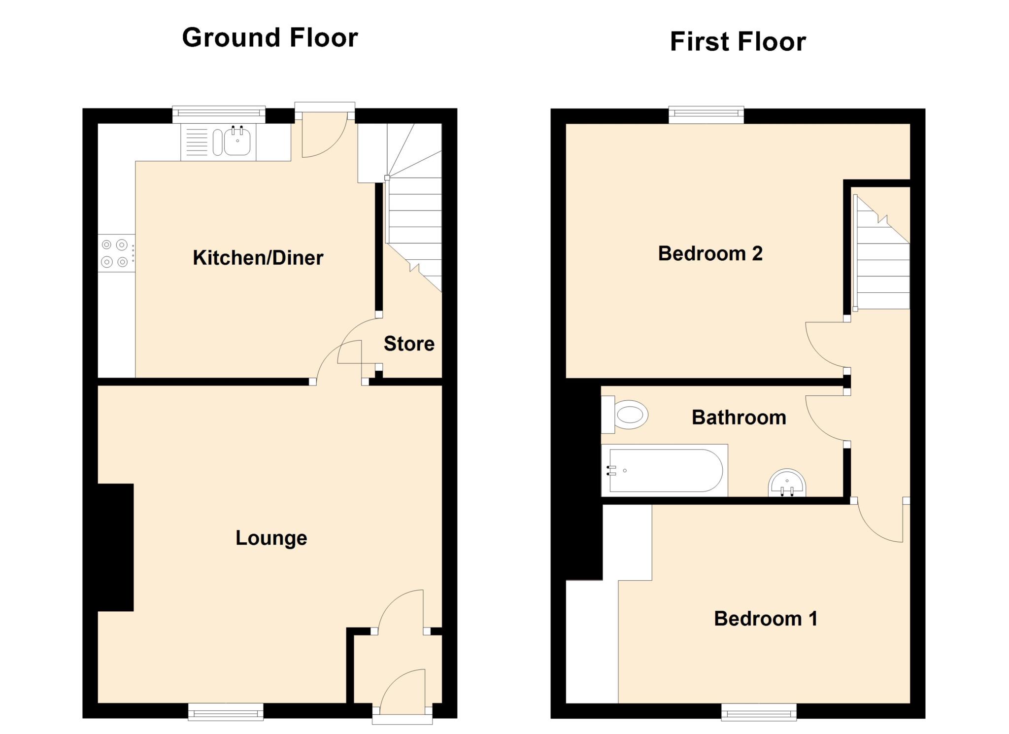 2 Bedrooms Terraced house to rent in Tudor Street, Shaw, Oldham OL2