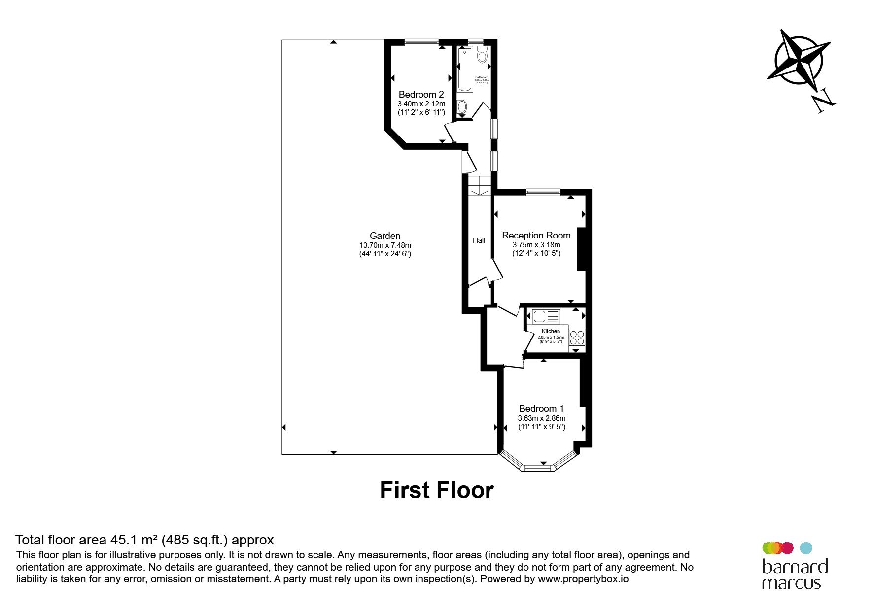 Flat C, 14, Robinson Road, London floorplan