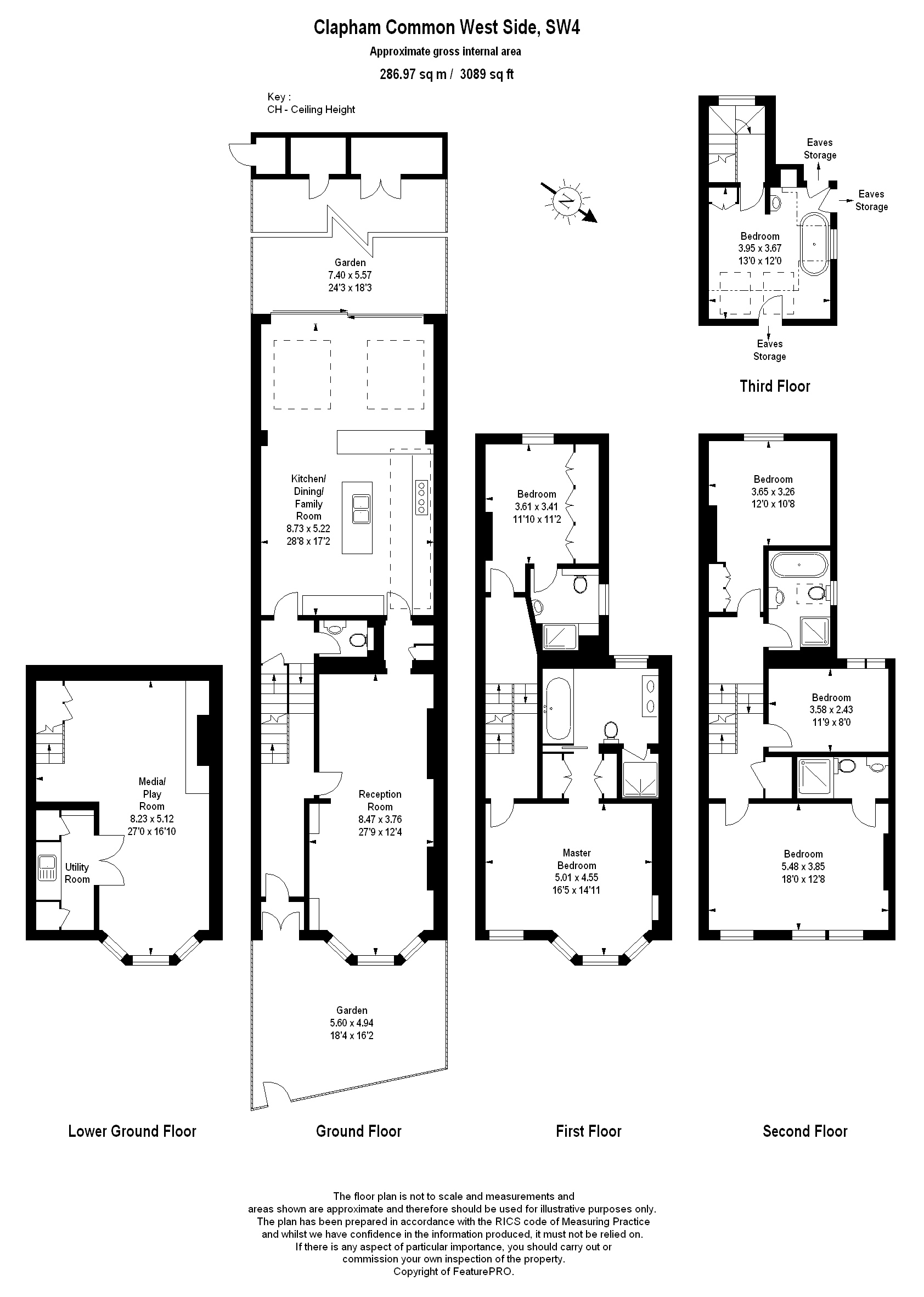Clapham Common West Side, London SW4, 6 bedroom terraced house for sale