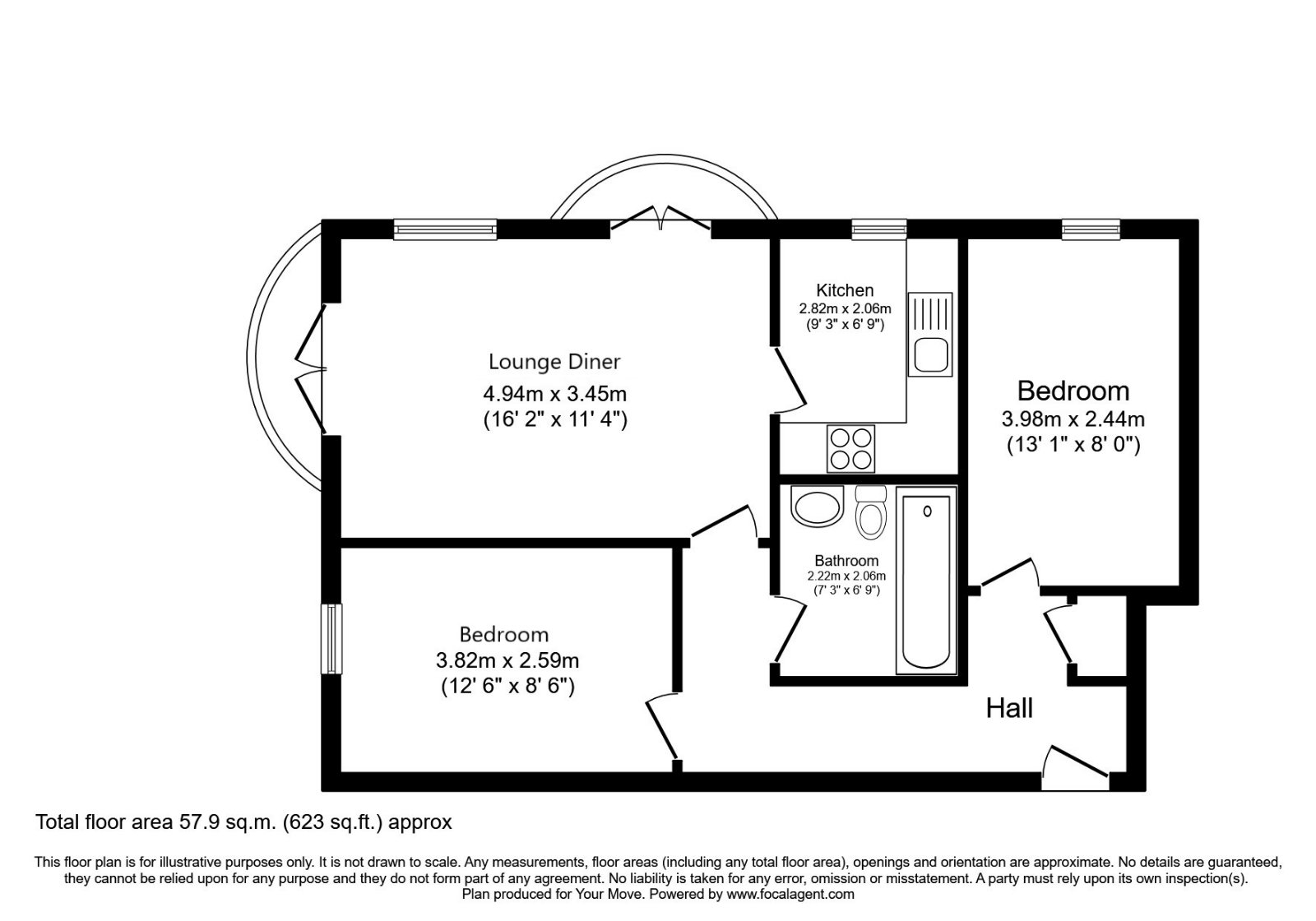 Andes Close, Southampton, Hampshire SO14, 2 bedroom flat for sale