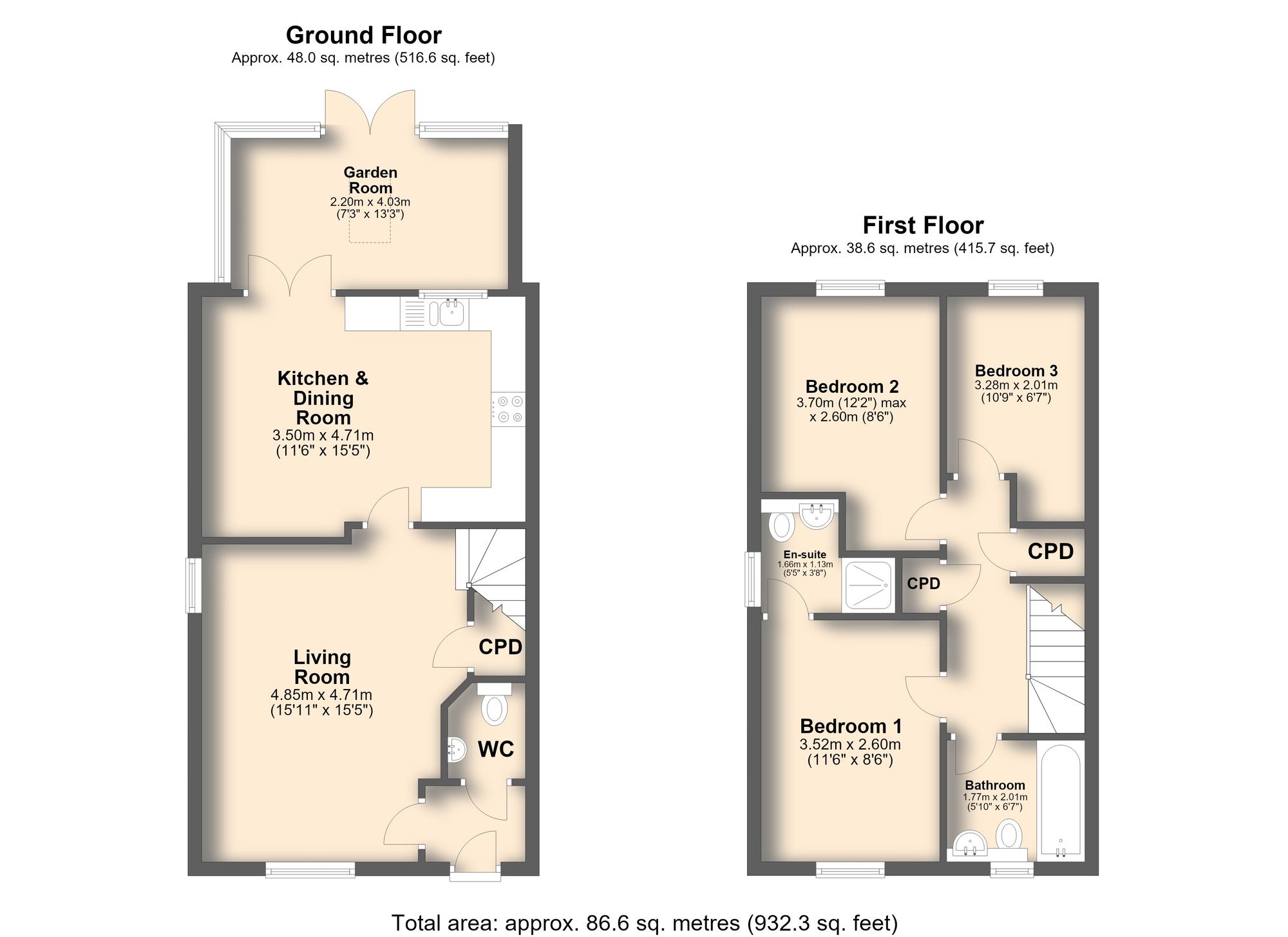 2 Chavery Close, Chesterfield floorplan
