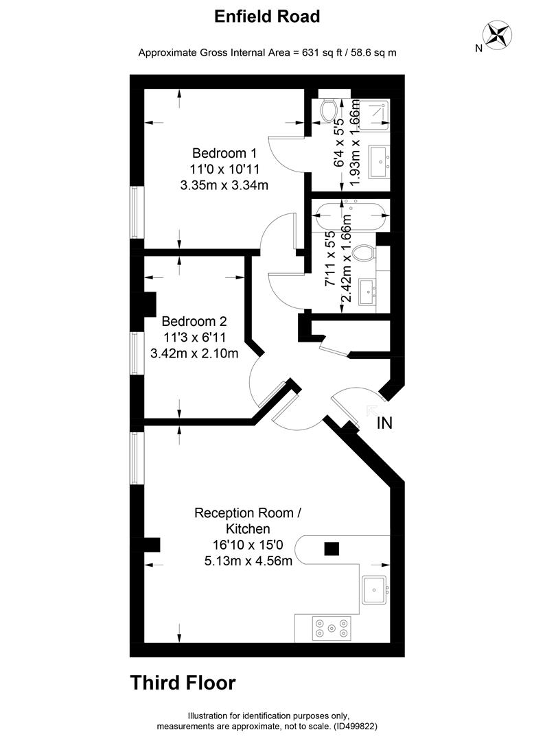 2 Bedrooms Flat to rent in Enfield Road, London N1