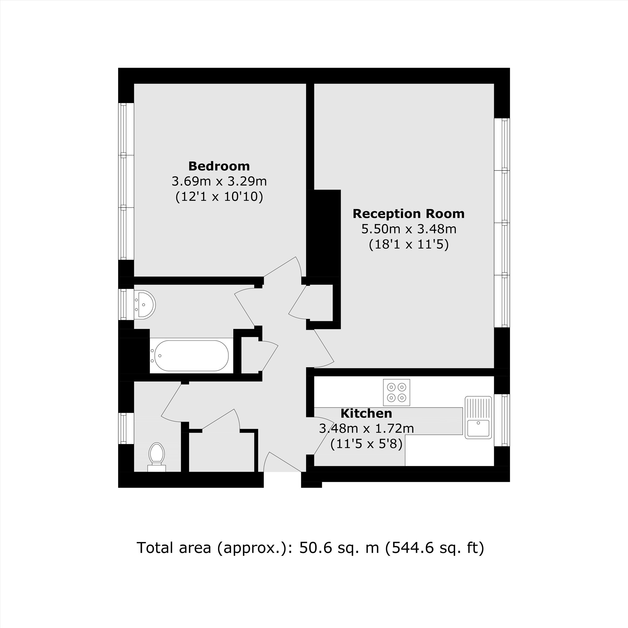 Flat 21, Crown Court, Lacy Road, London floorplan