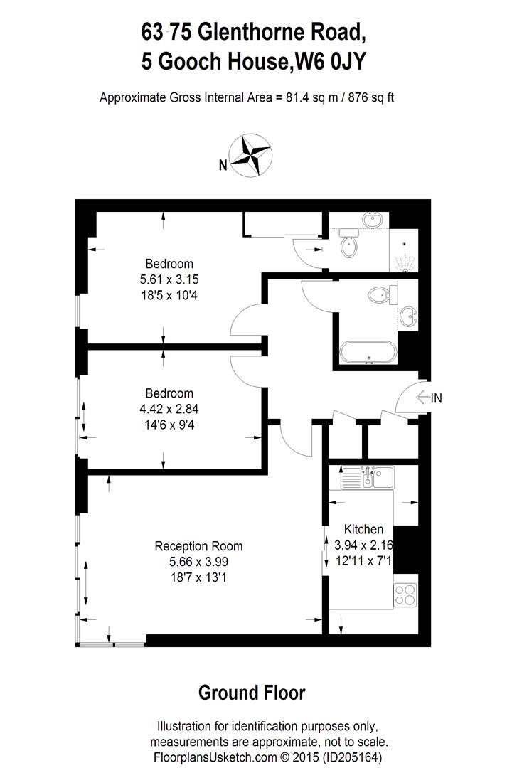 5, Gooch House, Glenthorne Road, London floorplan