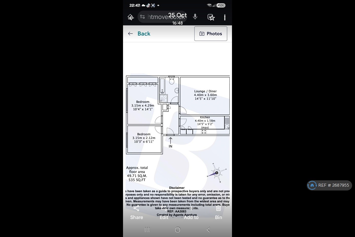 Flat, Hillside Avenue, Gravesend floorplan