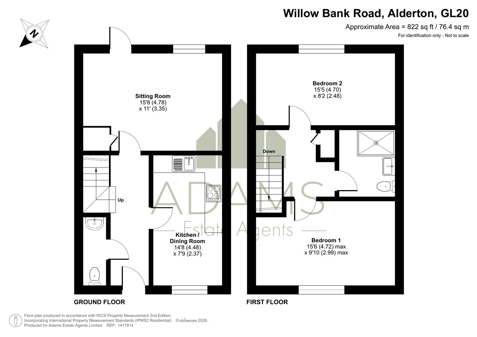 51, Willow Bank Road, Tewkesbury floorplan