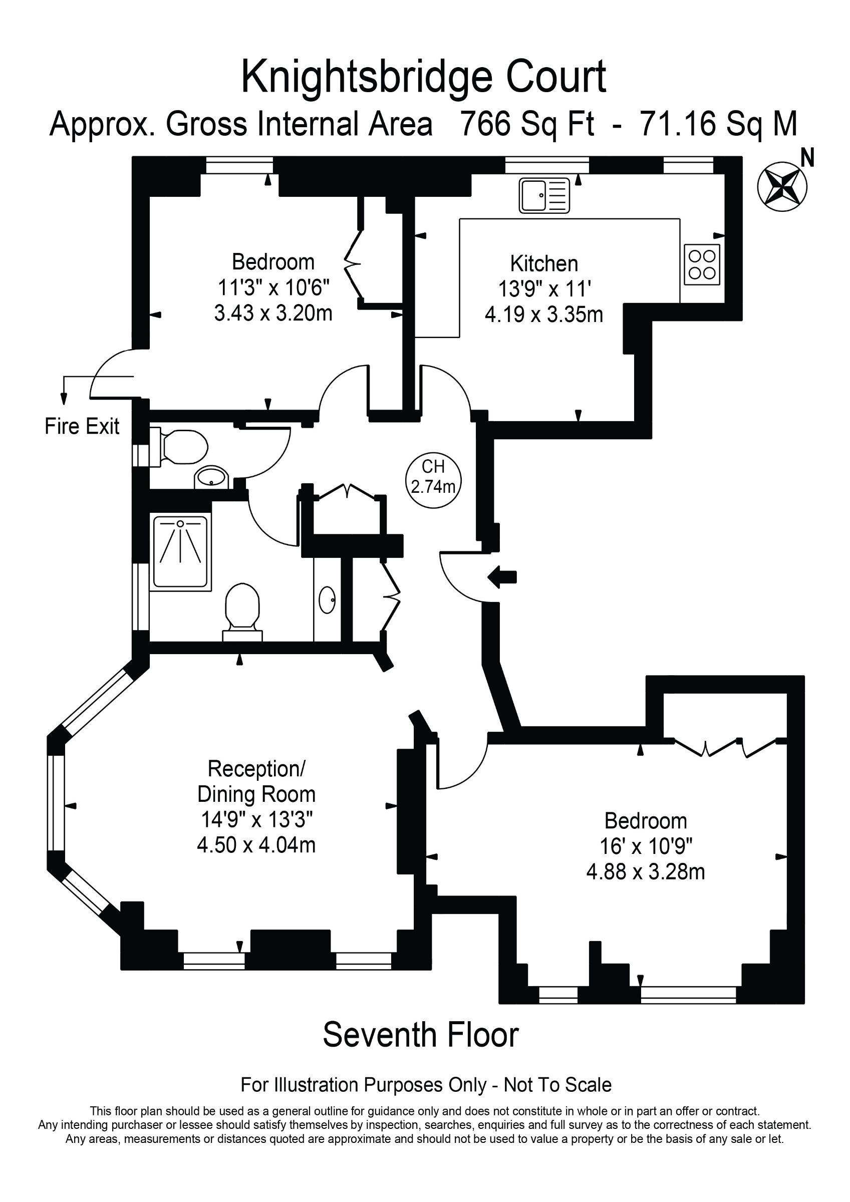 Flat 51, Knightsbridge Court, London floorplan