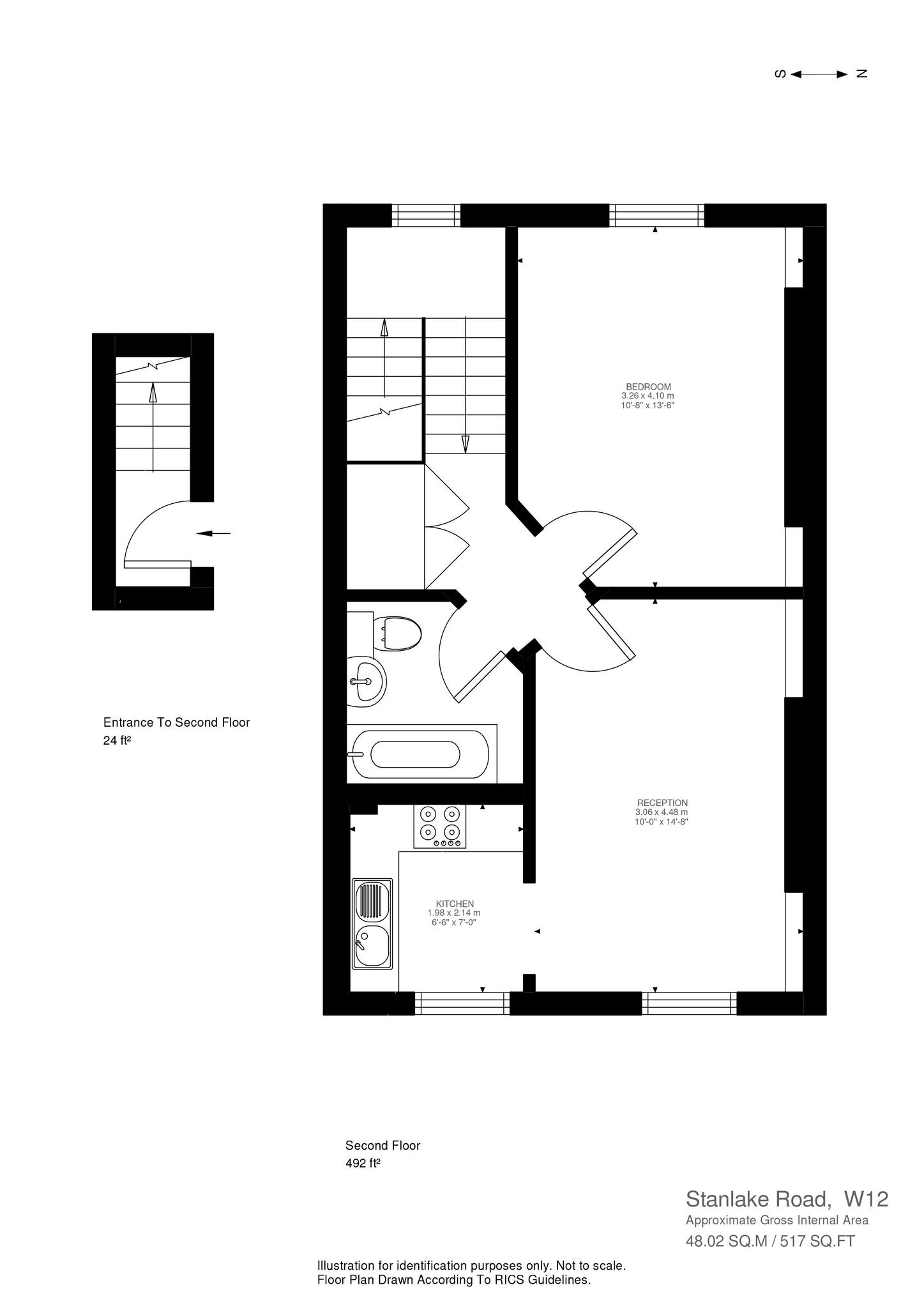 Flat C, 4, Stanlake Road, London floorplan