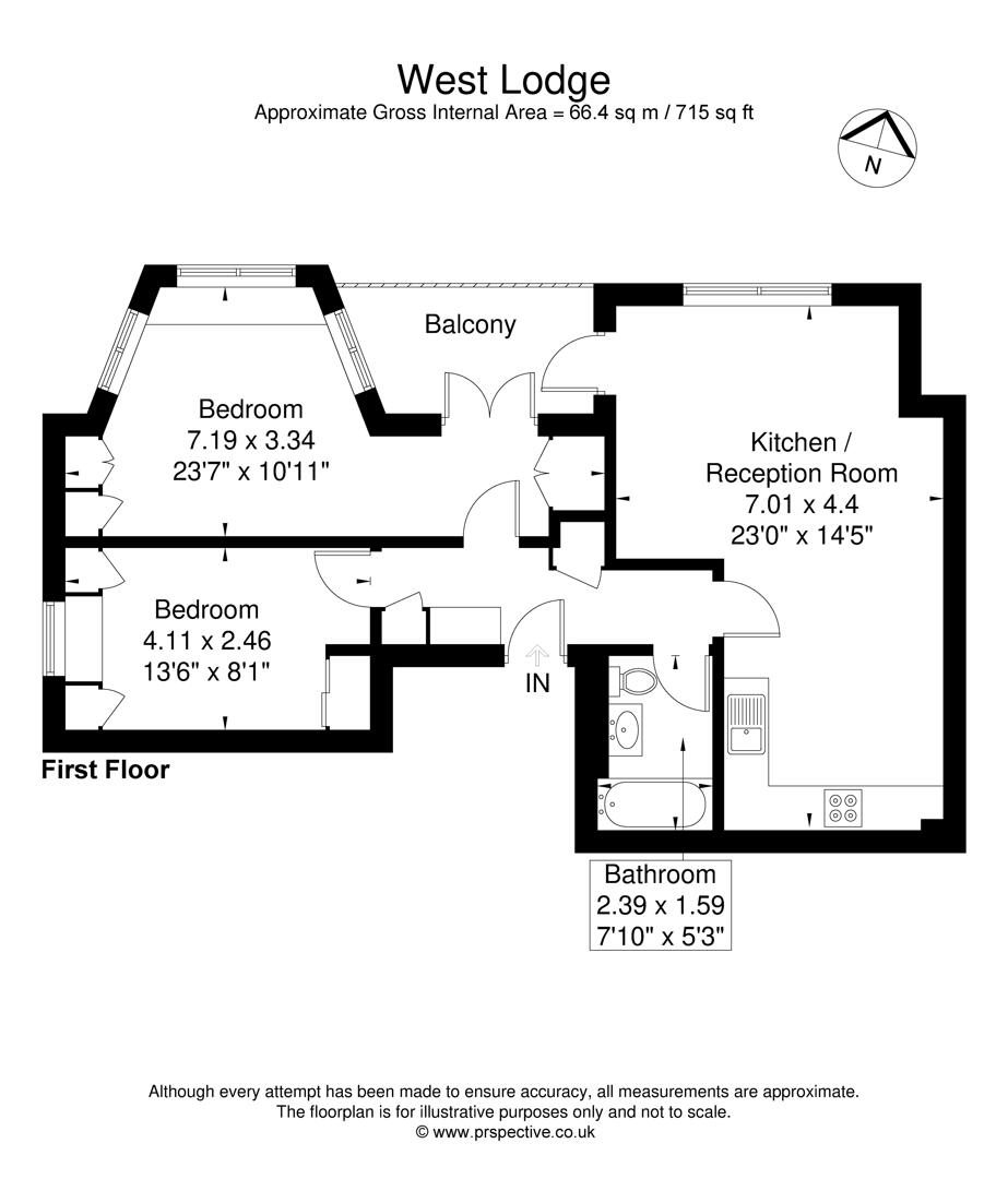 Flat 5, 35, West Lodge Avenue, London floorplan
