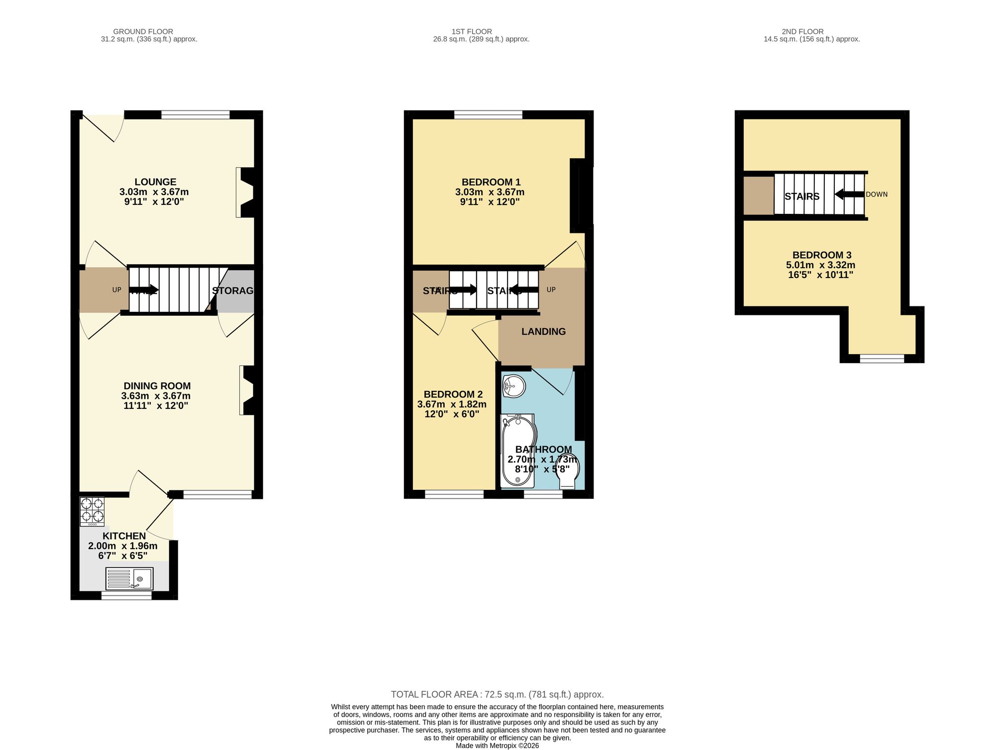 28 Prospect Terrace, Chesterfield floorplan