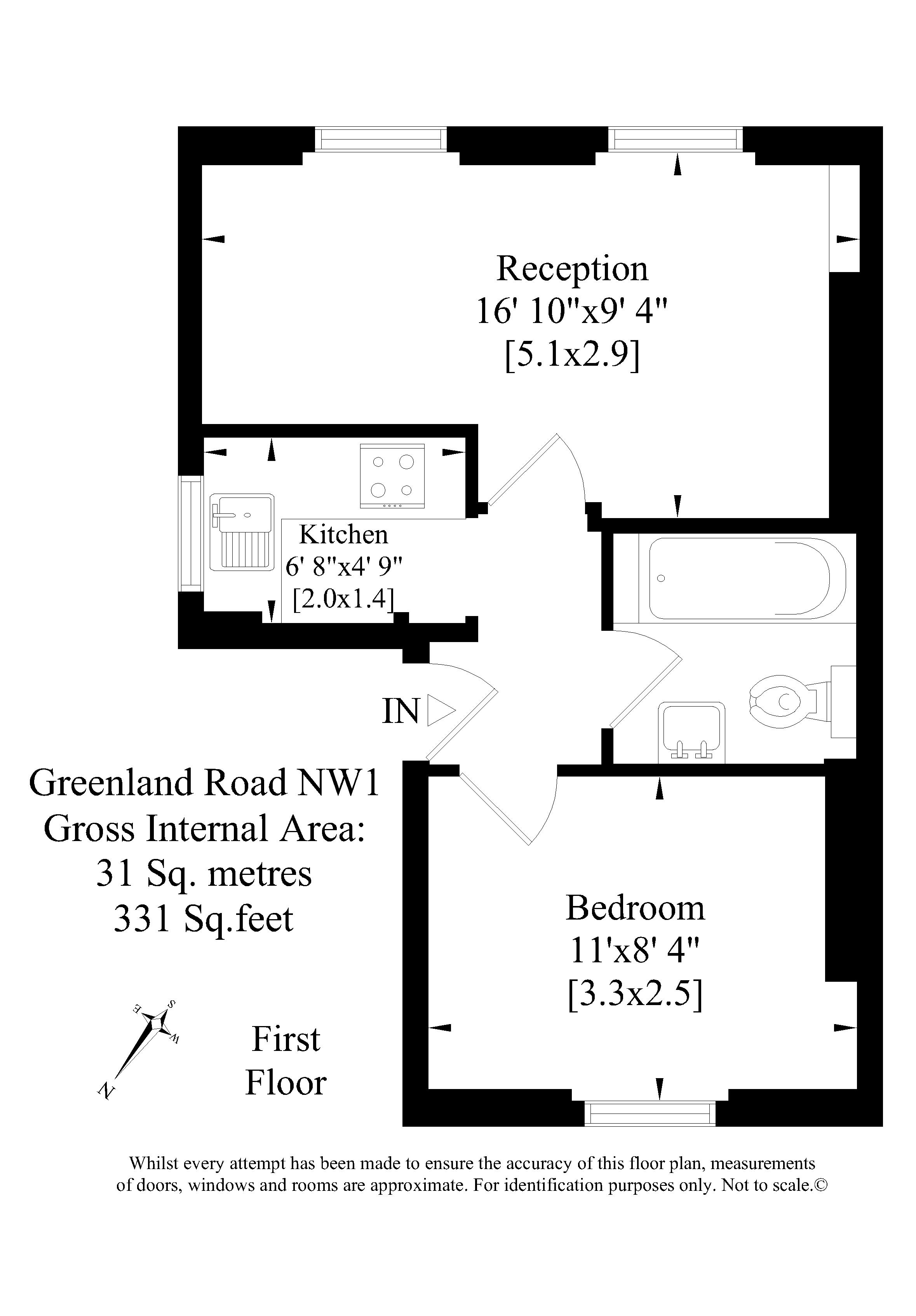 1 Bedrooms Flat to rent in Greenland Road, London NW1