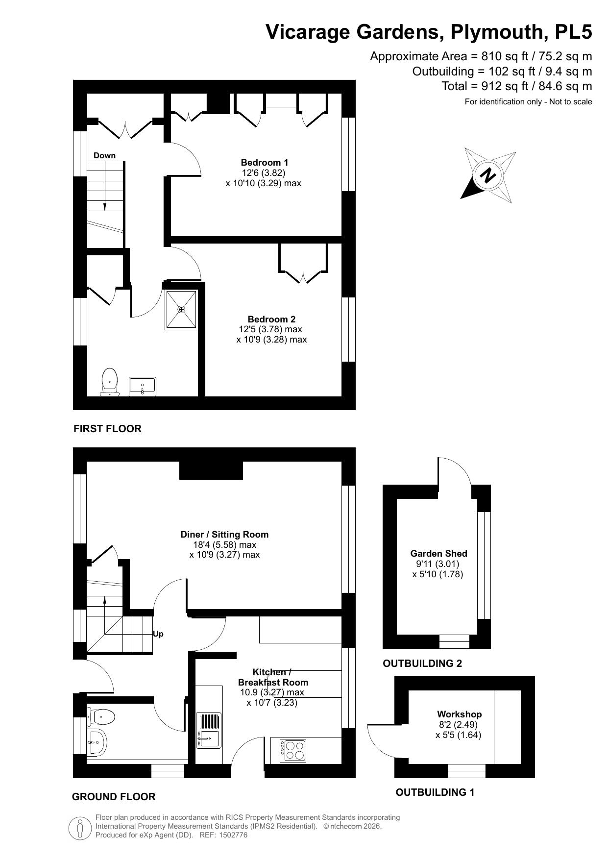 172, Vicarage Gardens, Plymouth floorplan