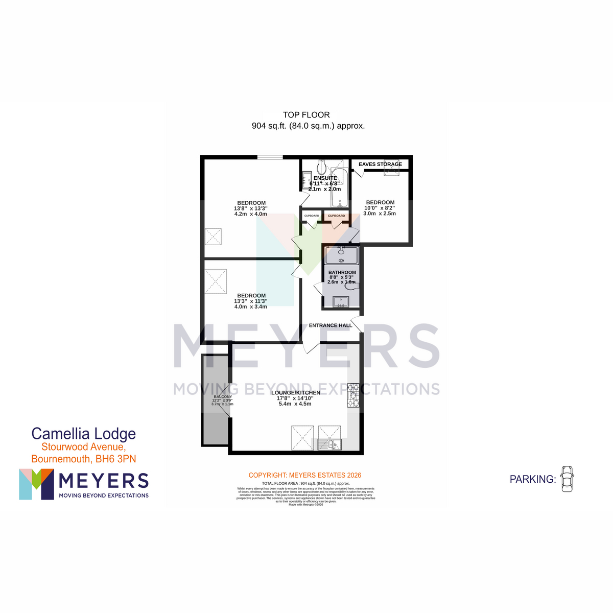 Flat 5 Camellia Lodge, 4, Stourwood Avenue, Bournemouth floorplan