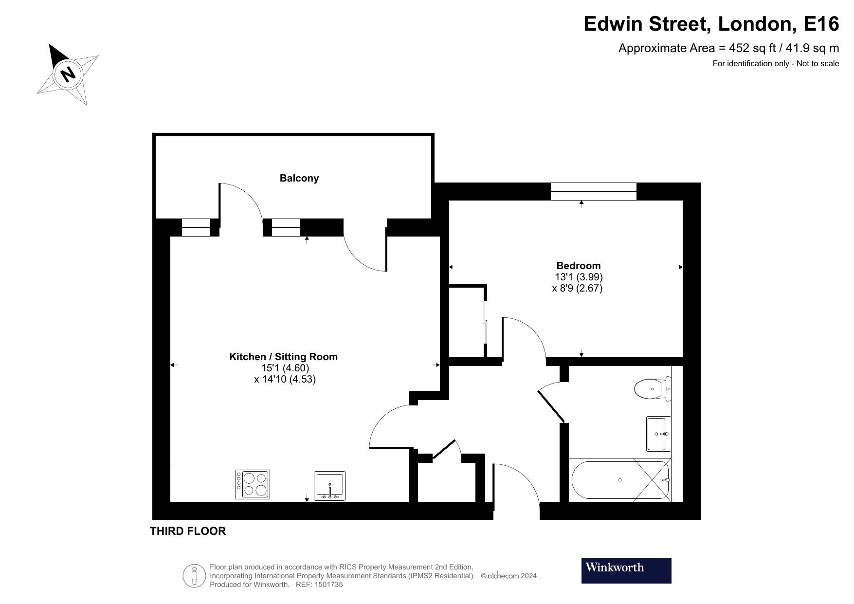 Flat 69, Katie Court, 21, Edwin Street, London floorplan