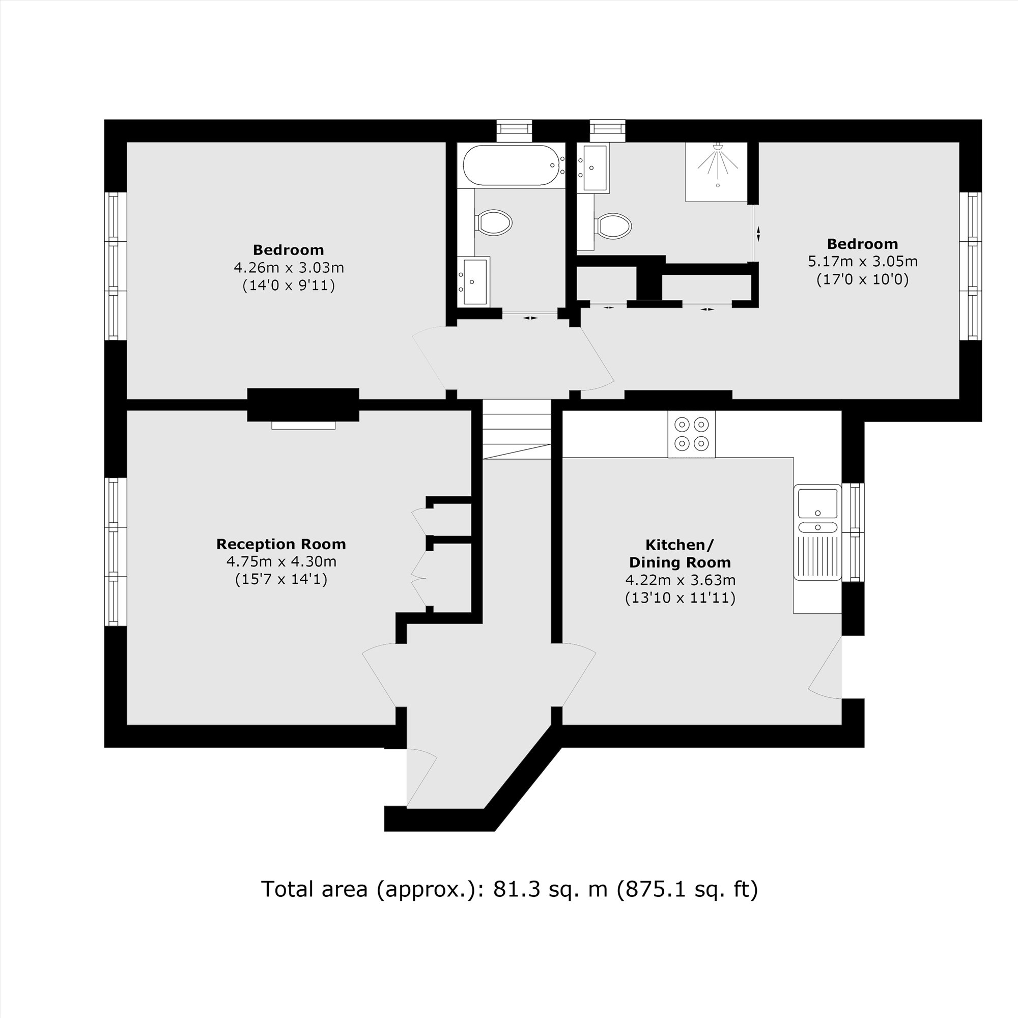 Flat 5, 42, Grosvenor Road, London floorplan