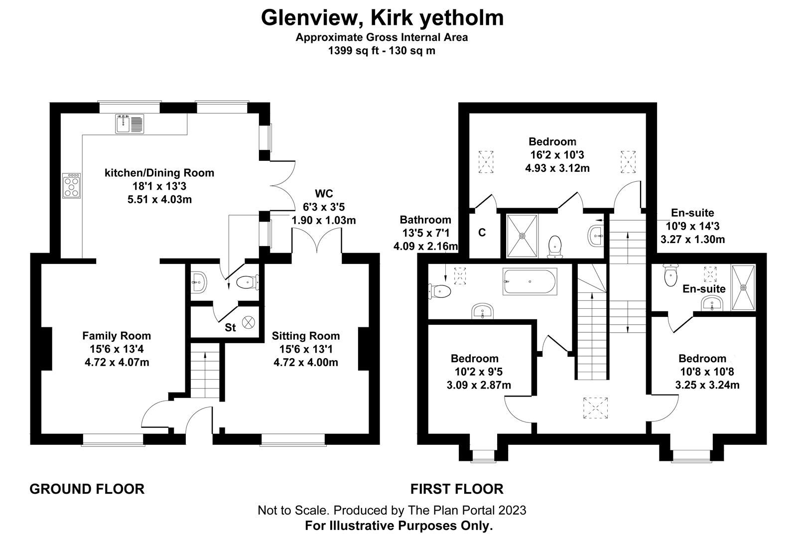 Glenview, 5 High Street, Kirk Yetholm TD5, 3 bedroom terraced house for